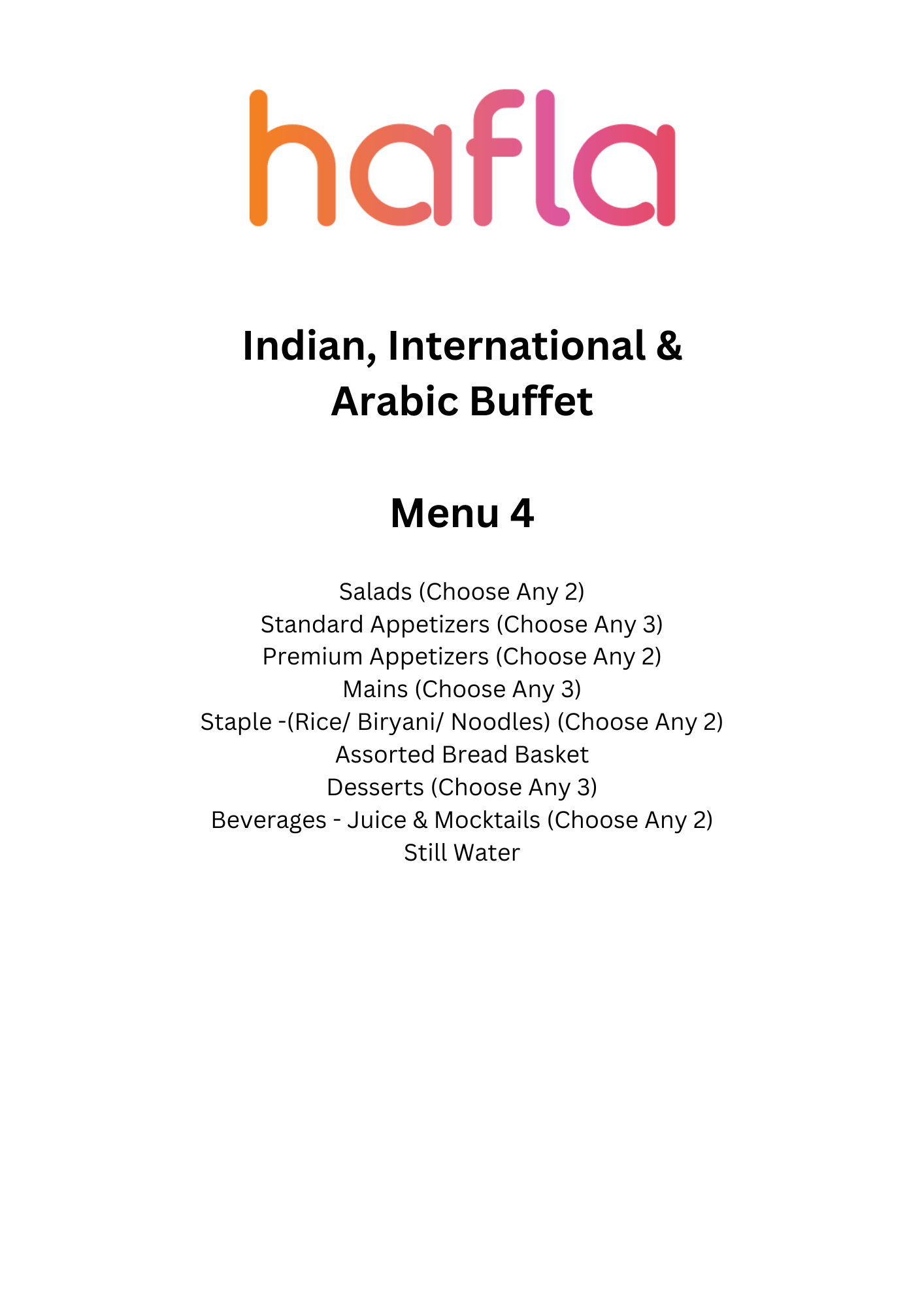 Hafla Exclusive Indian, International and Arabic Buffet