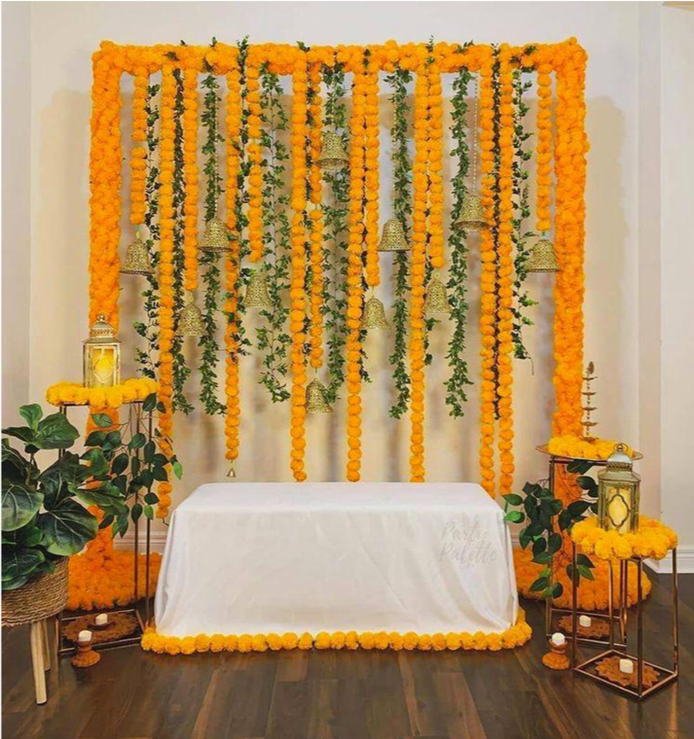 Diwali Artificial Flower Wall Backdrop