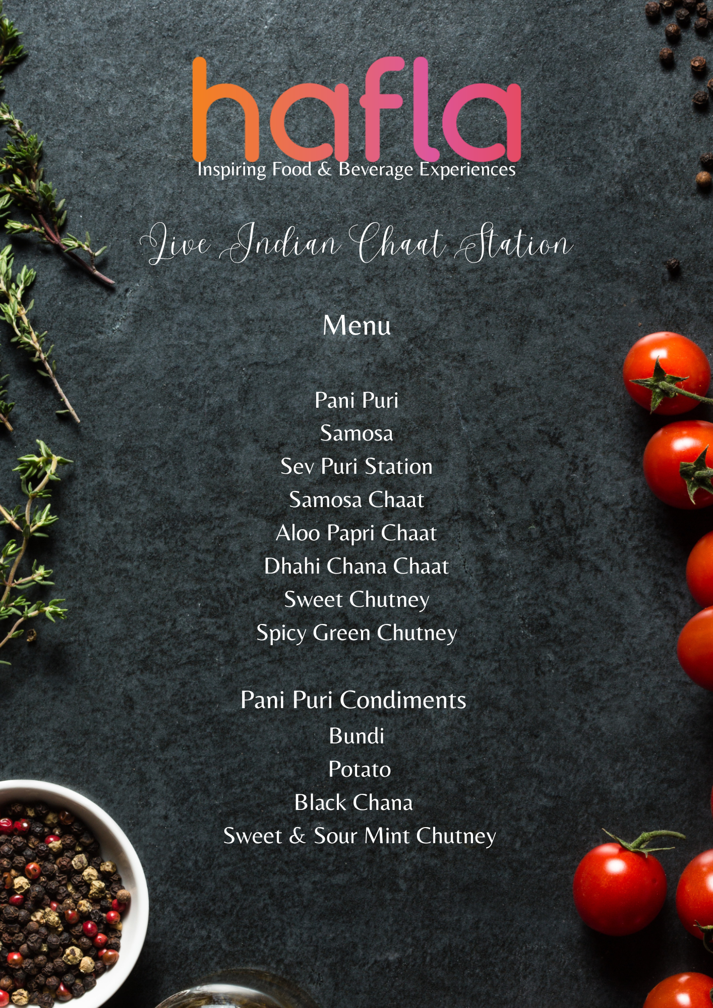 Live Indian Chaat Station by Cedar Tree Hospitality
