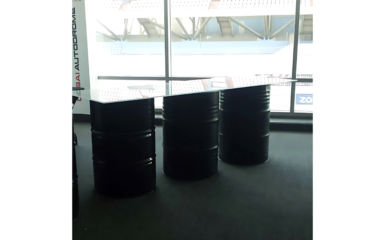Oil Drum Buffet Table