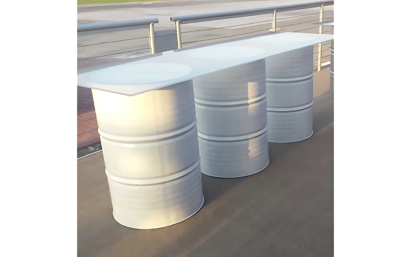 Oil Drum Buffet Table