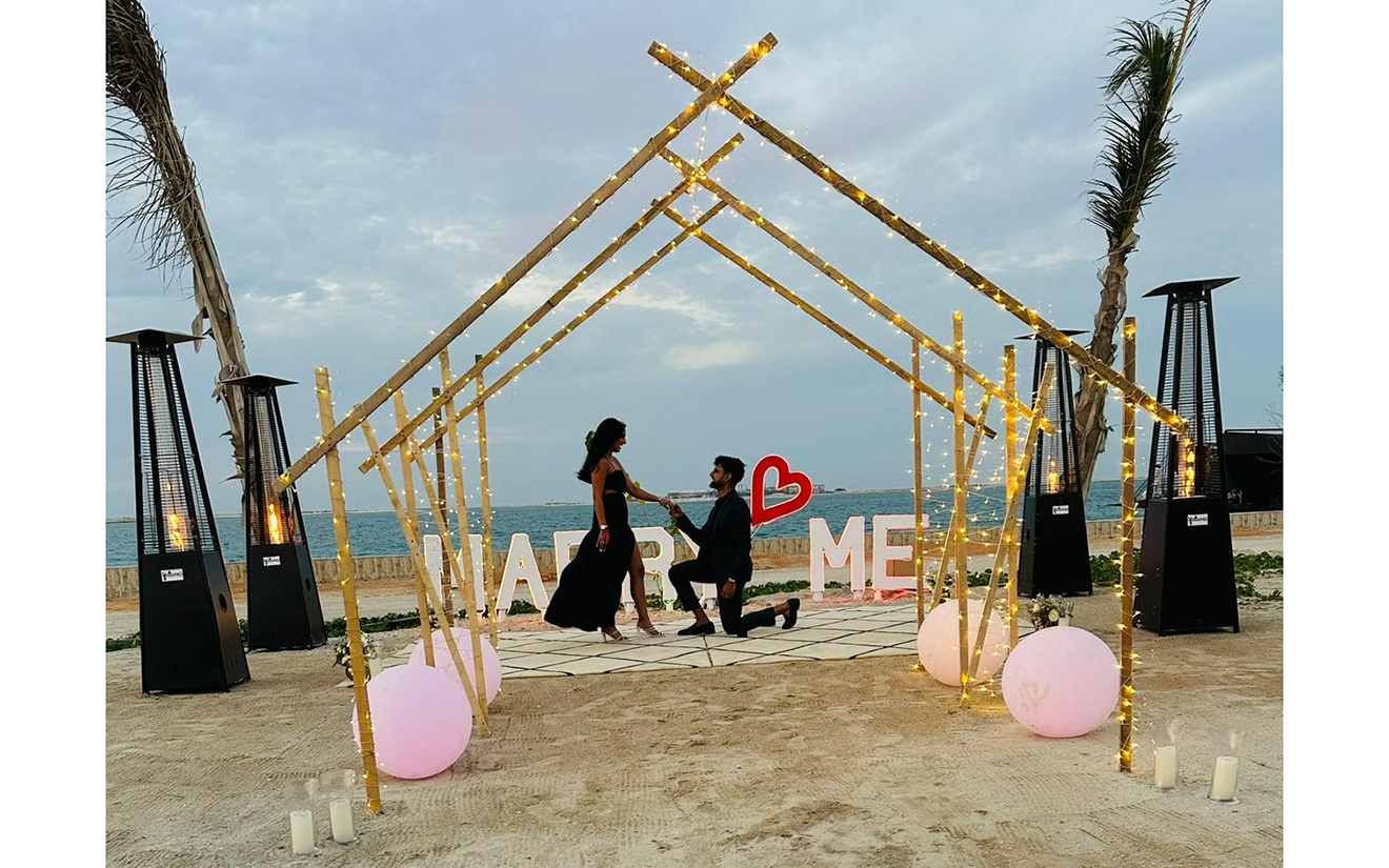 Outdoor Beach Proposal Setup