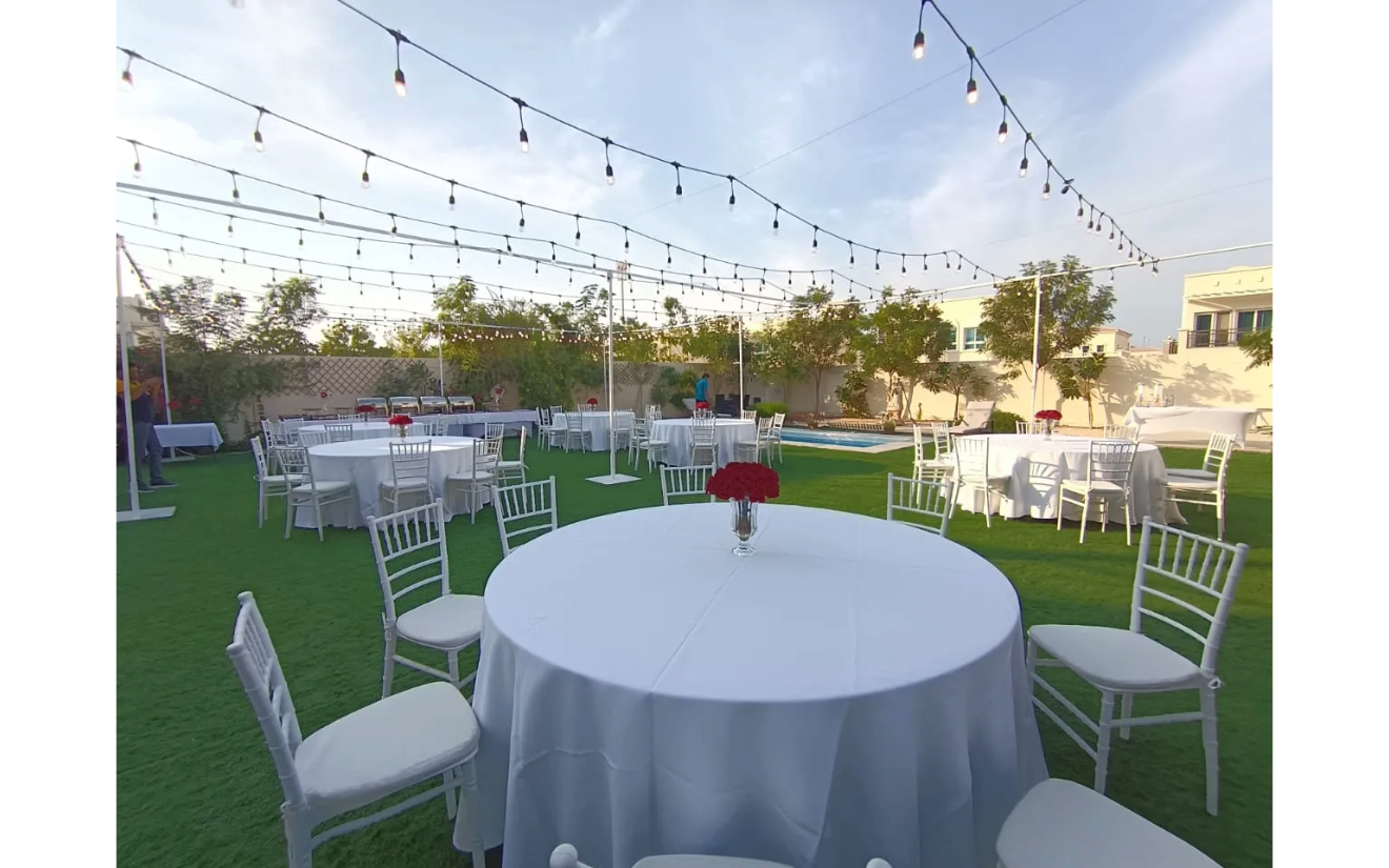 Round Table With White Cover