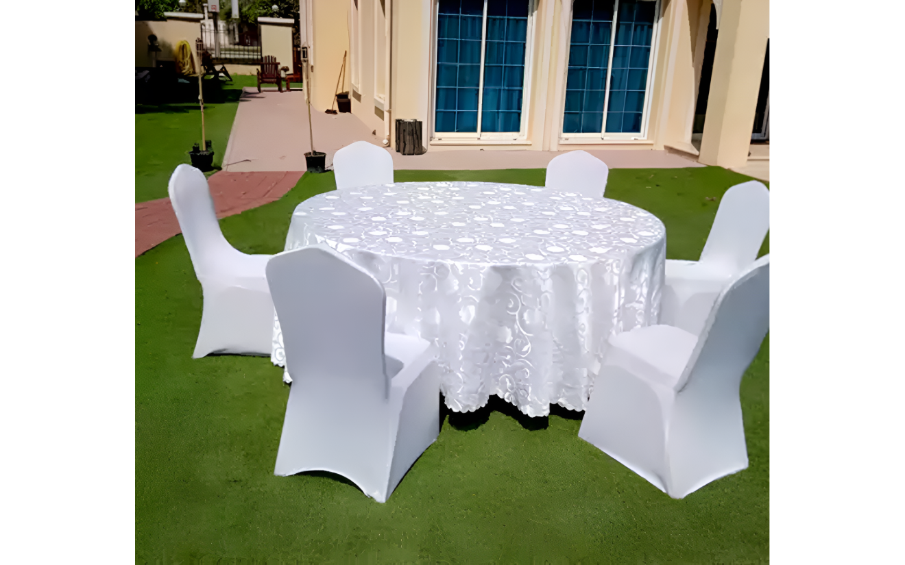 Round Table With White Cover