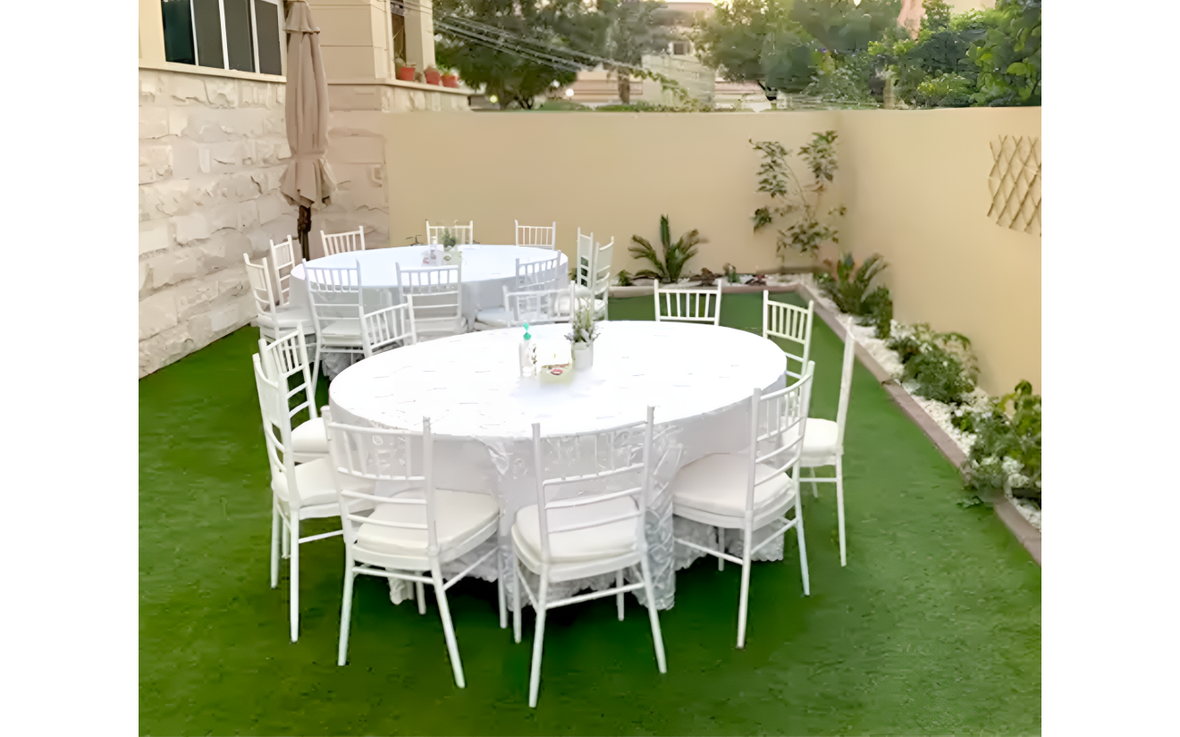 Round Table With White Cover
