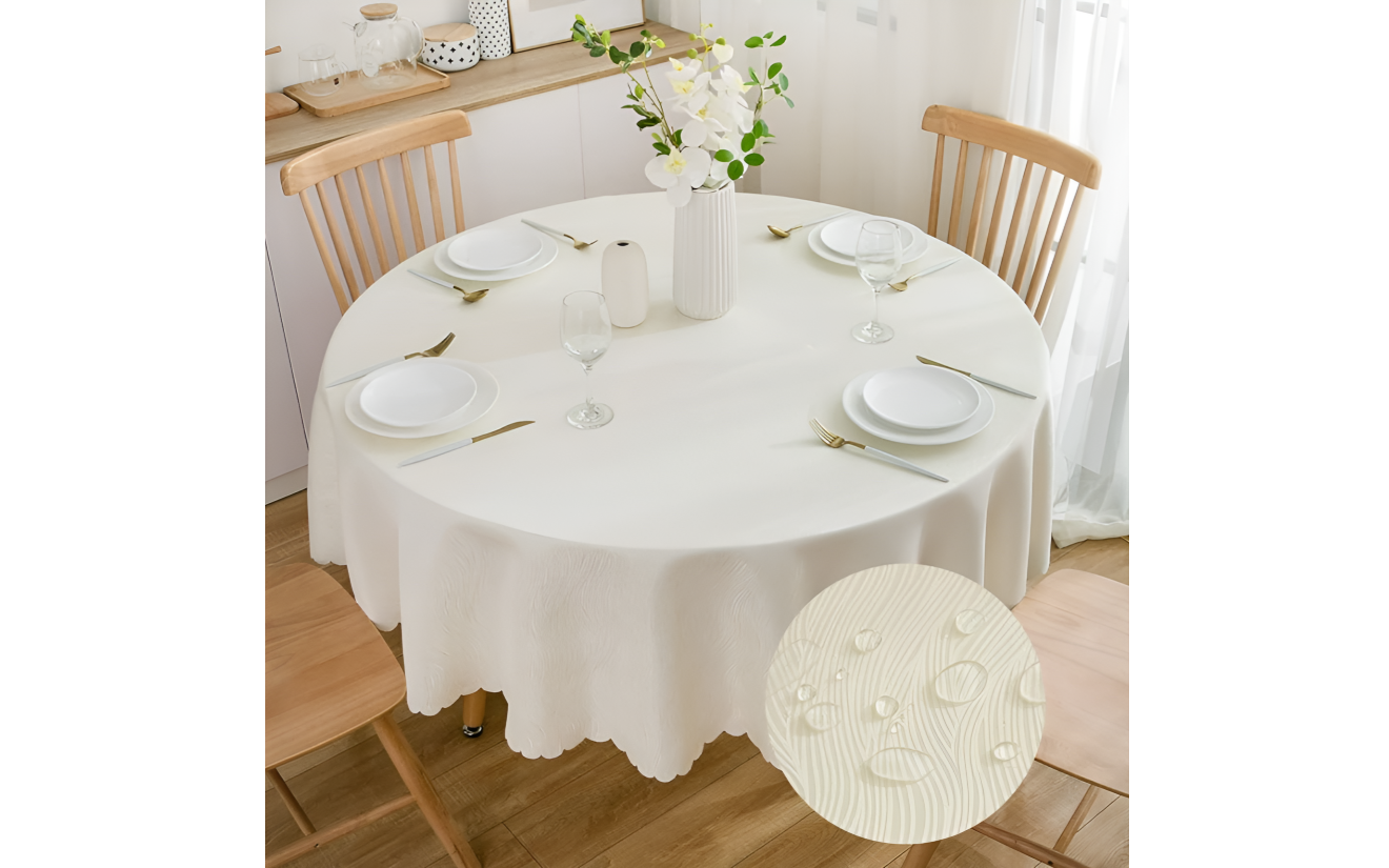 Round Table With White Cover