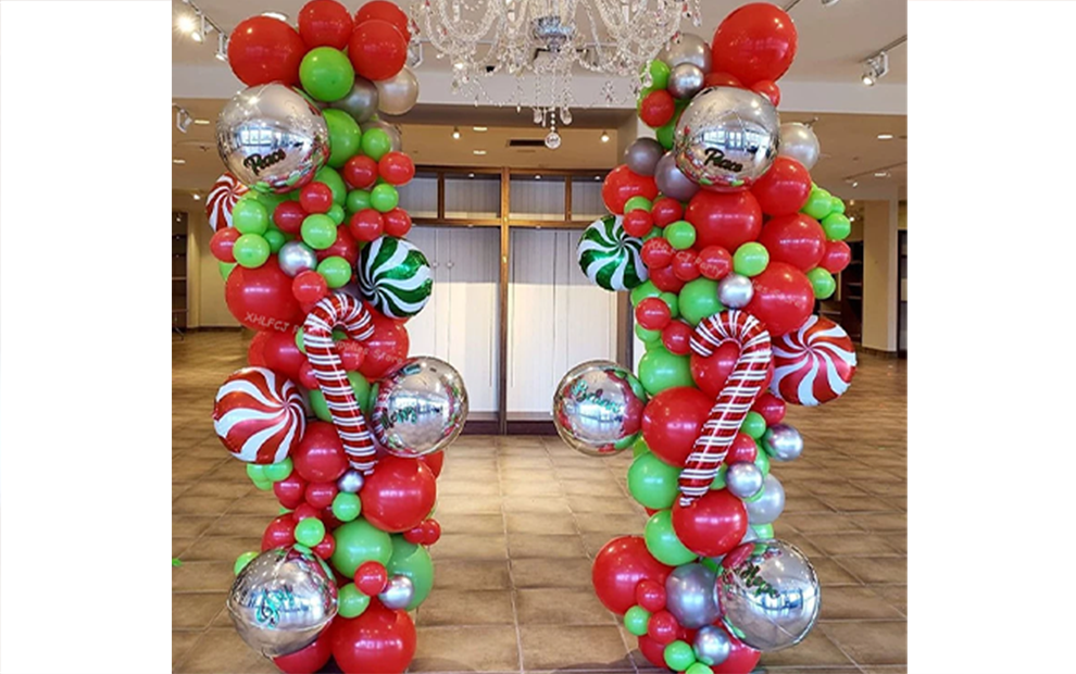 Christmas Balloon Pillars