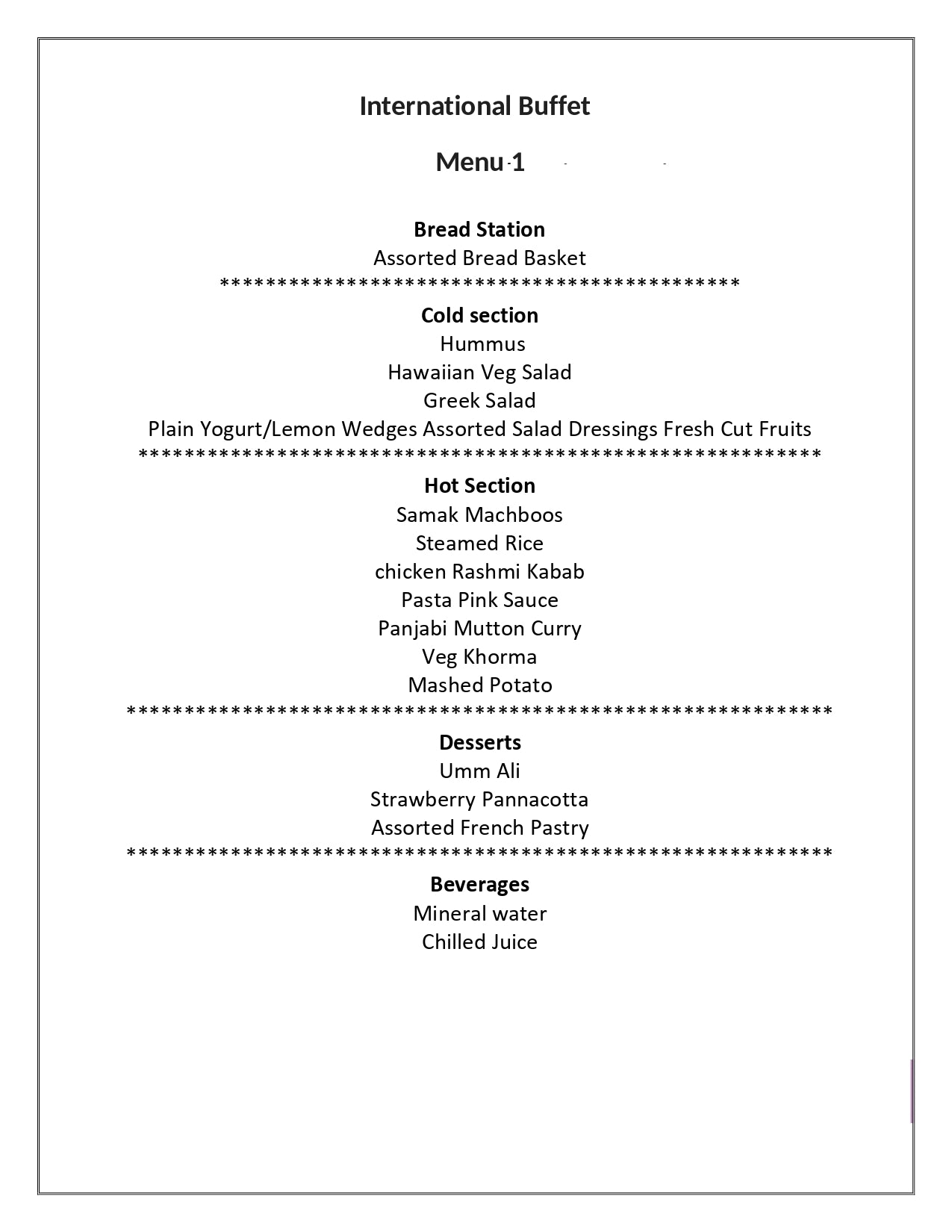 International Buffet by Keita Catering
