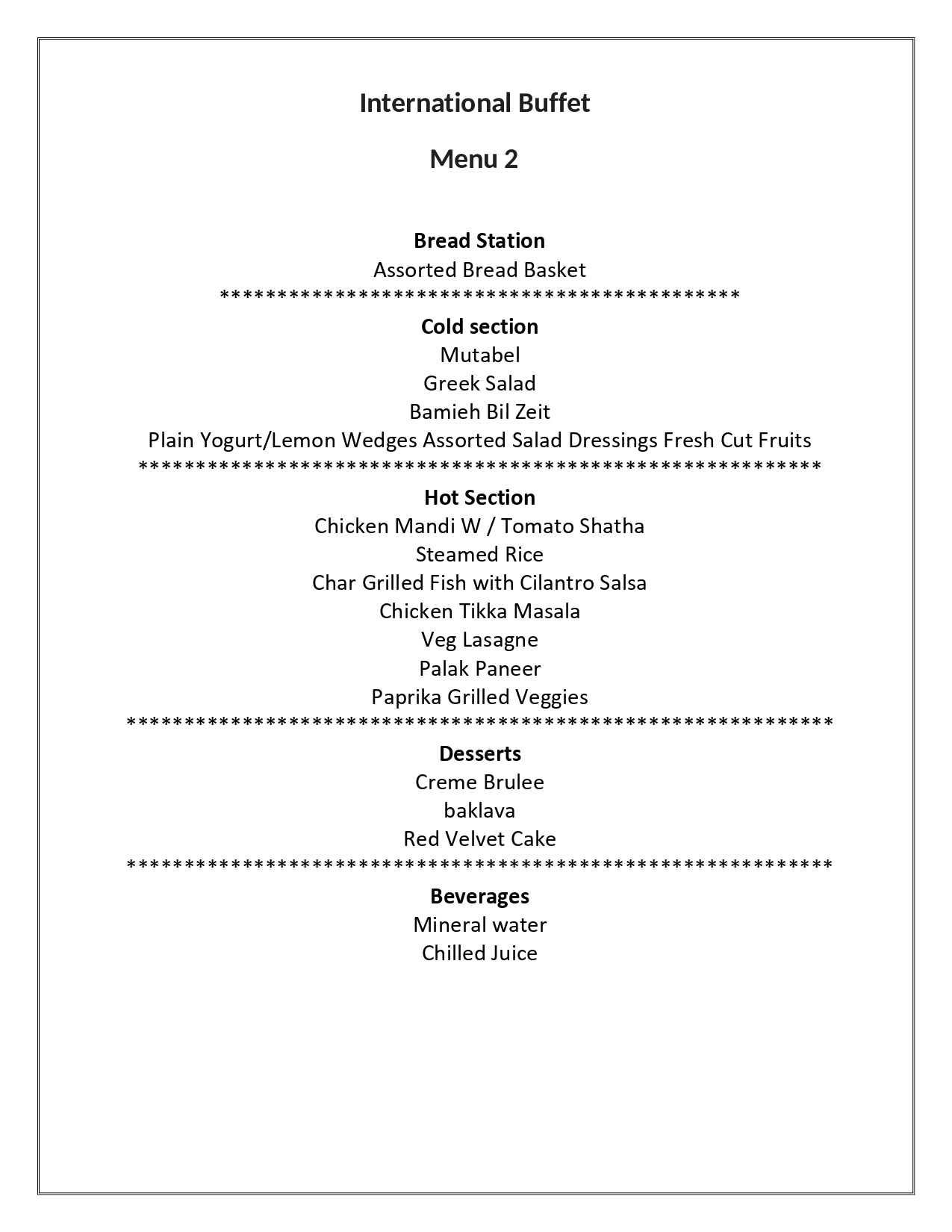 International Buffet by Keita Catering