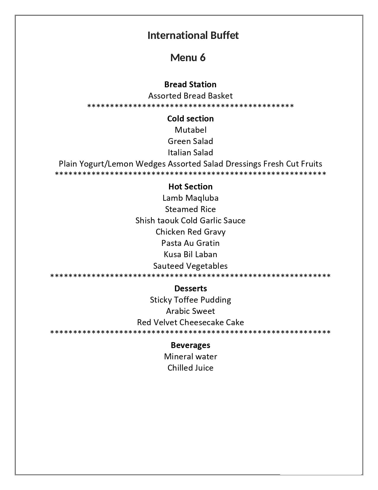 International Buffet by Keita Catering