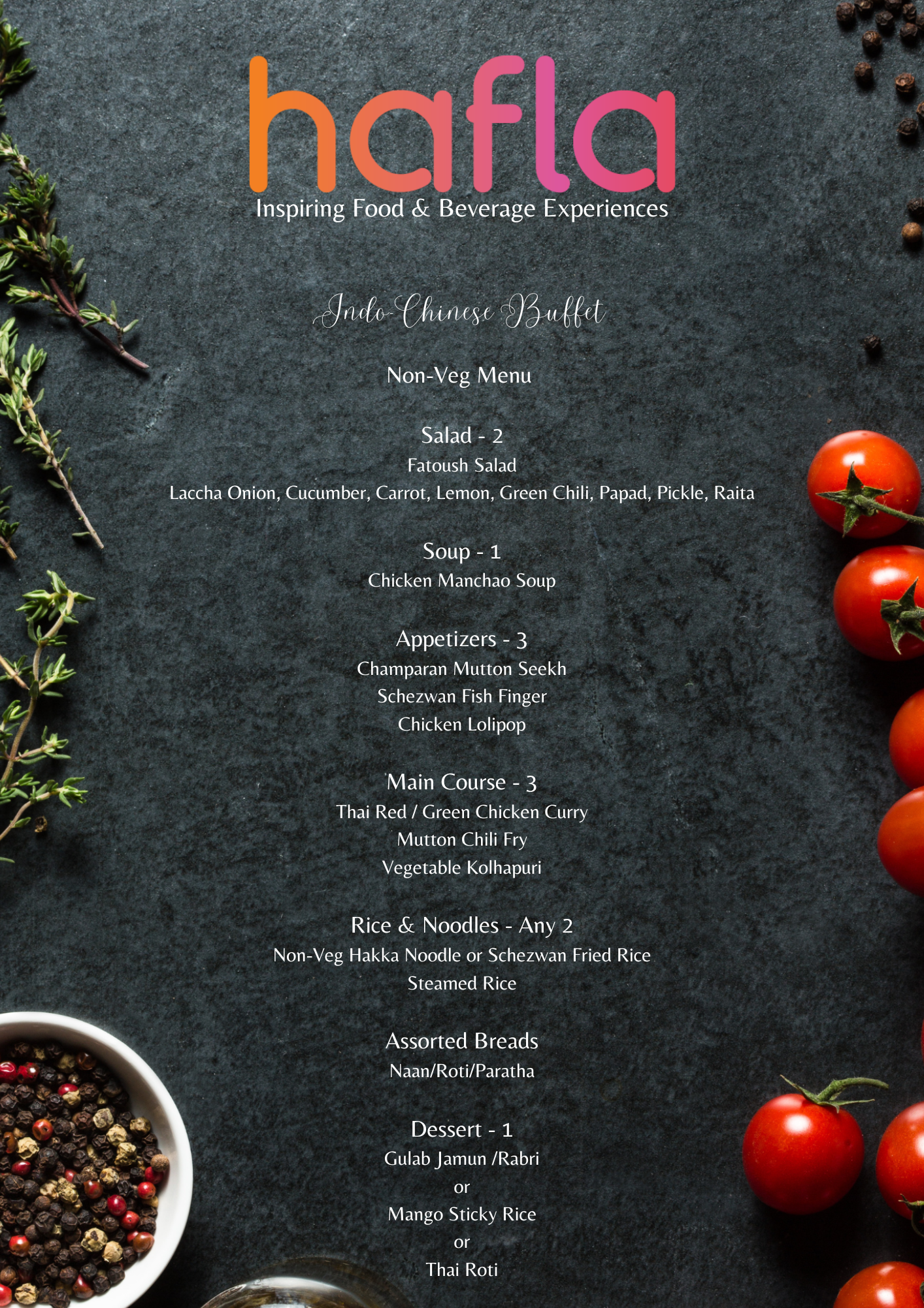 Indo-Chinese Buffet by Spice Deli
