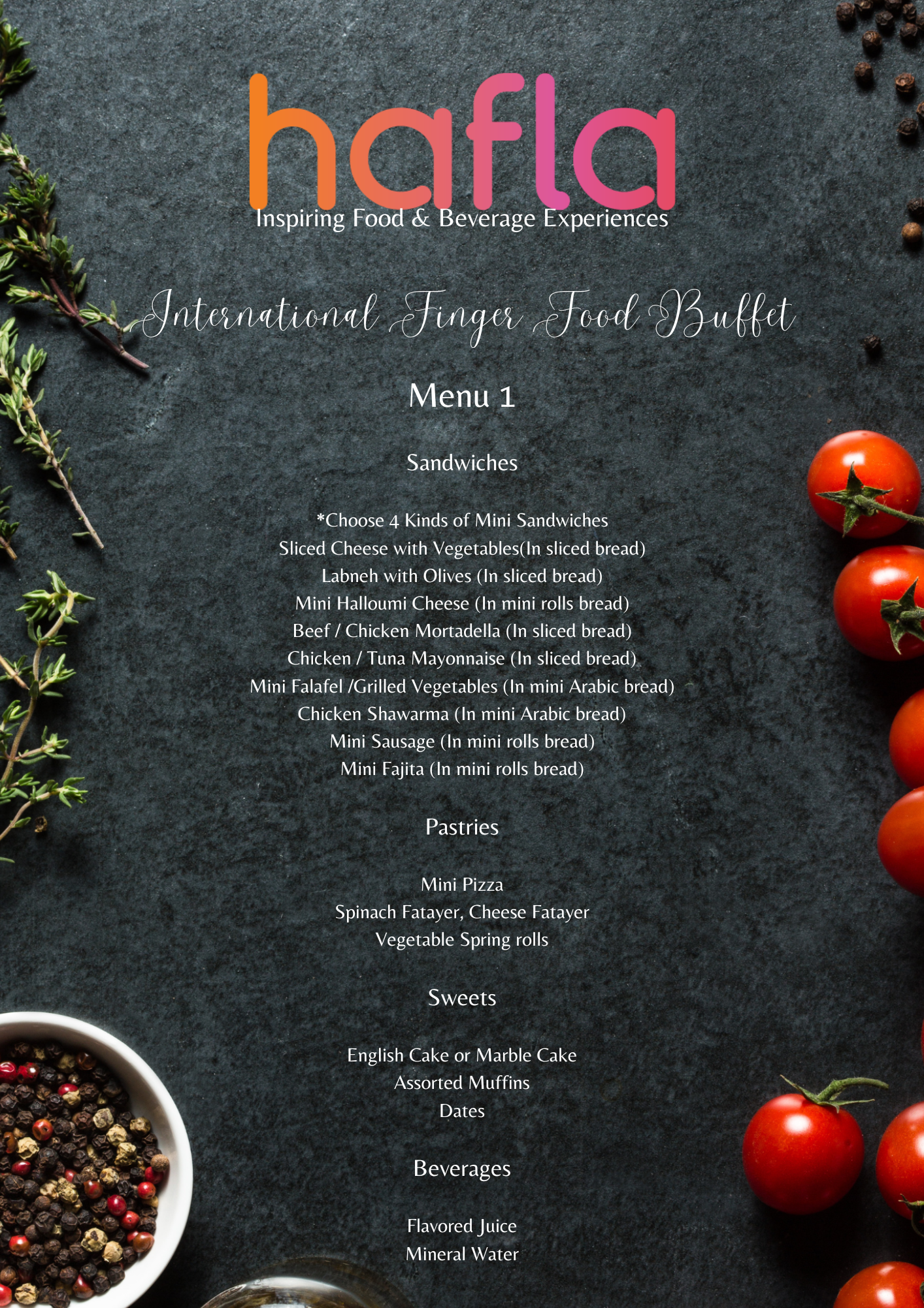International Finger Food Buffet by Baguette Catering
