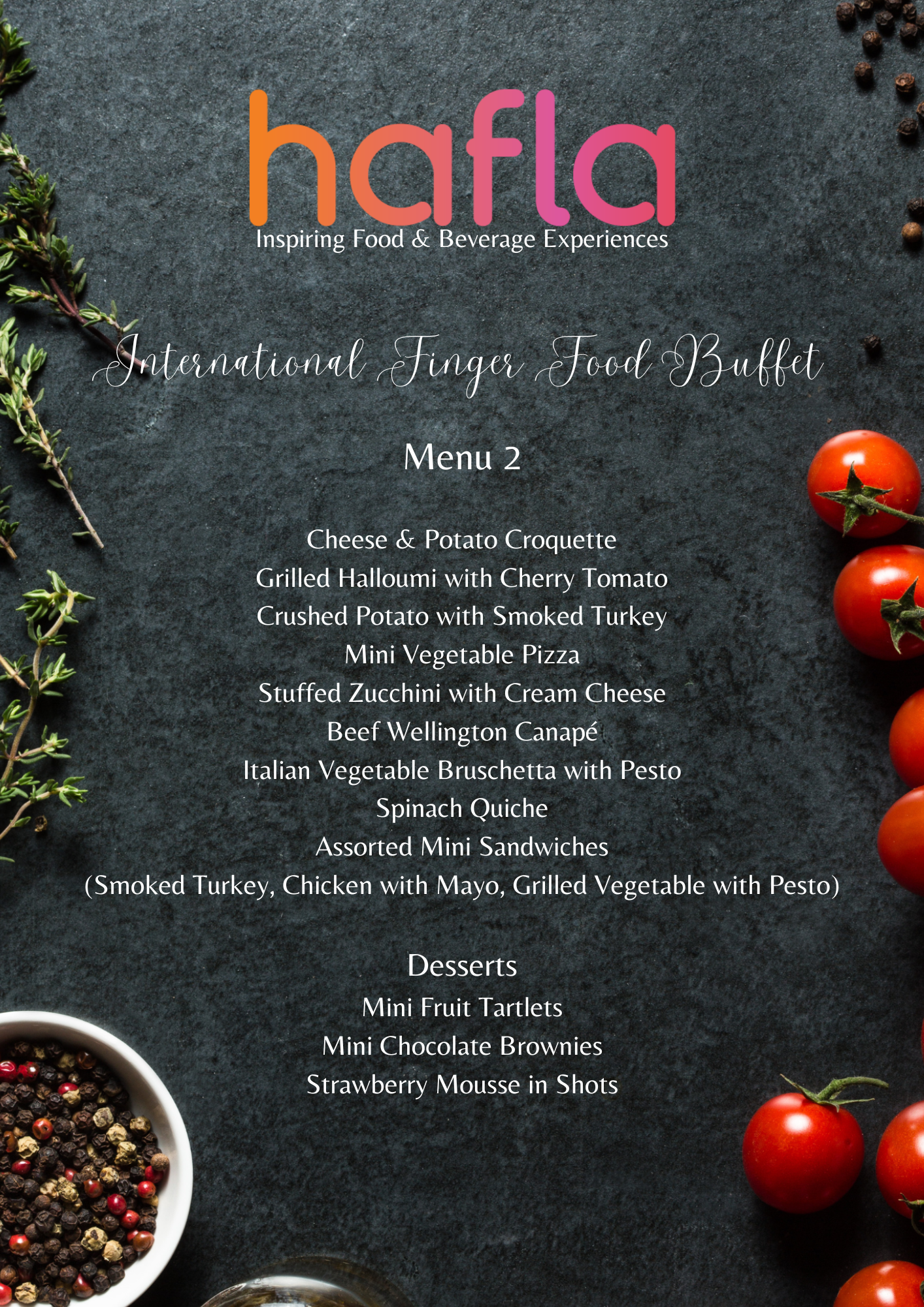 International Finger Food Buffet by Cedar Tree Hospitality