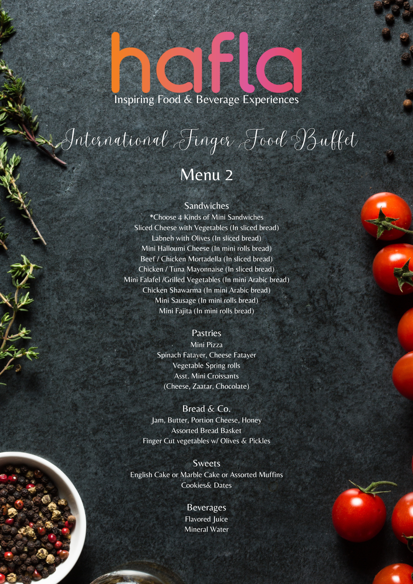 International Finger Food Buffet by Baguette Catering