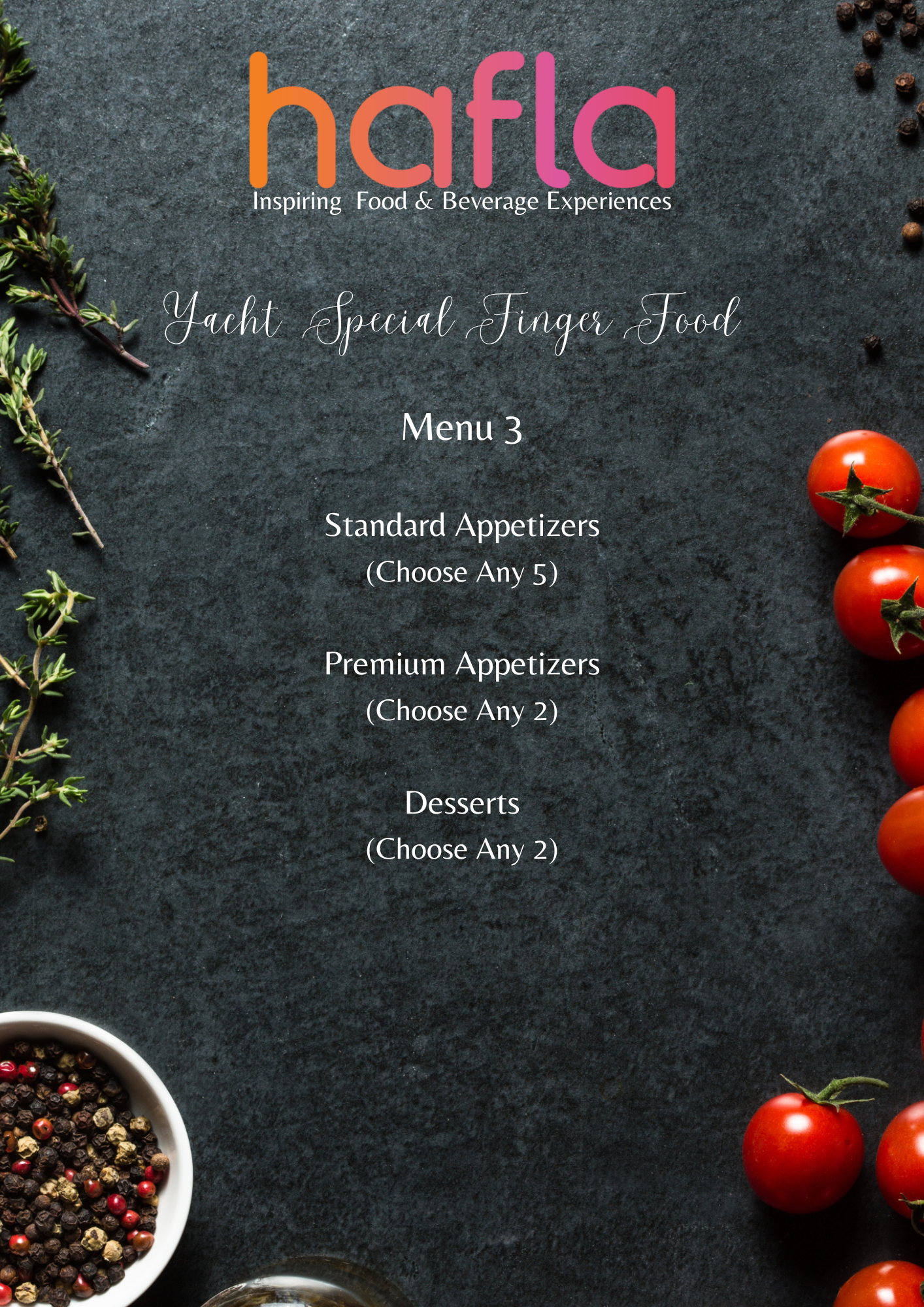 Yacht Special Finger Food Buffet