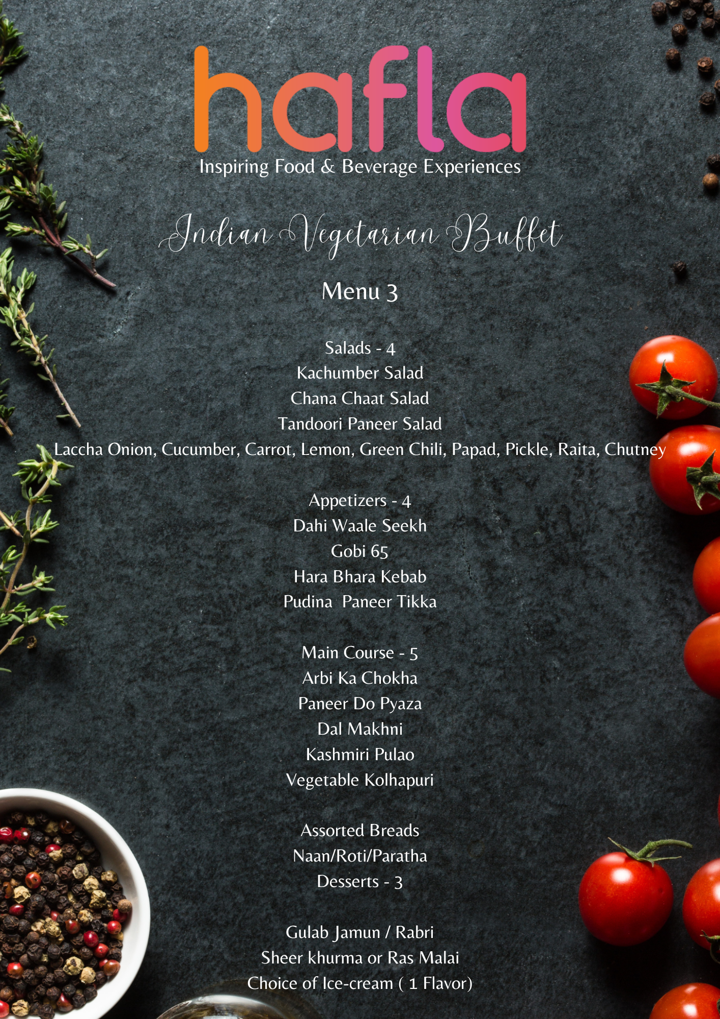 Indian Vegetarian Buffet by Spice Deli