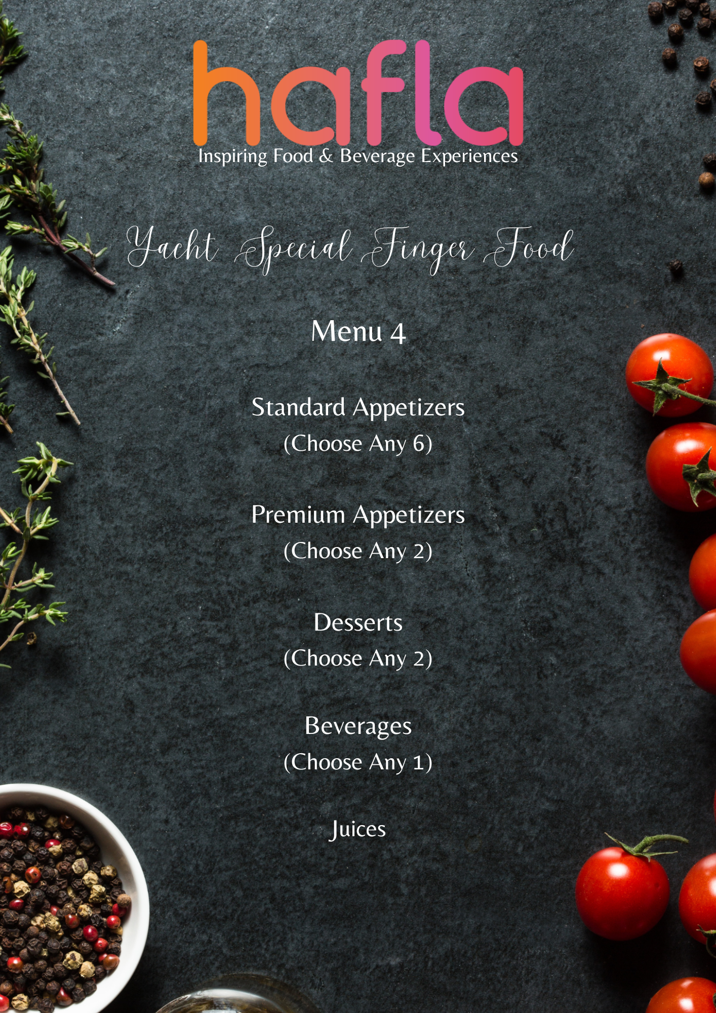 Yacht Special Finger Food Buffet