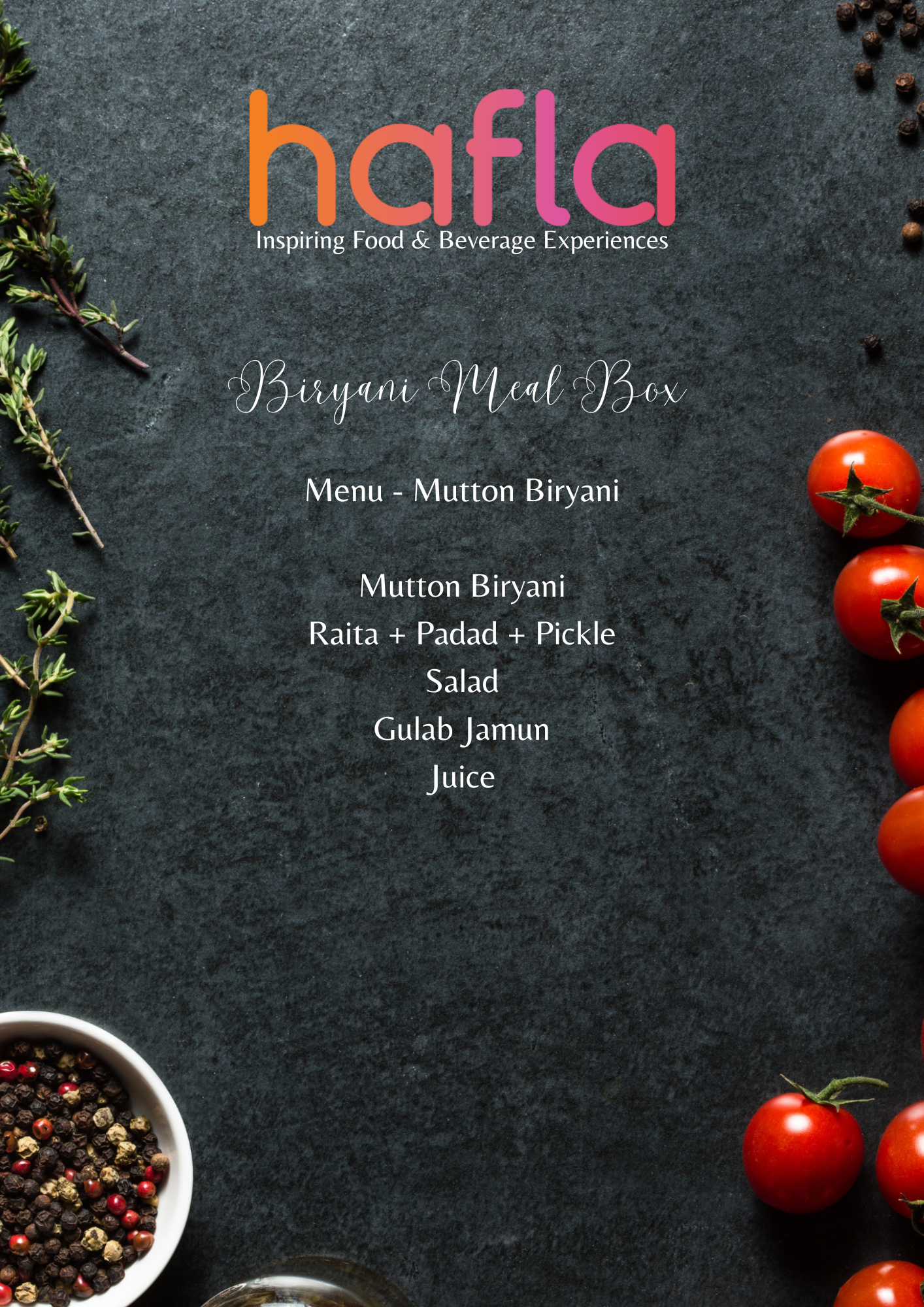 Biryani Meal Box by Spice Deli