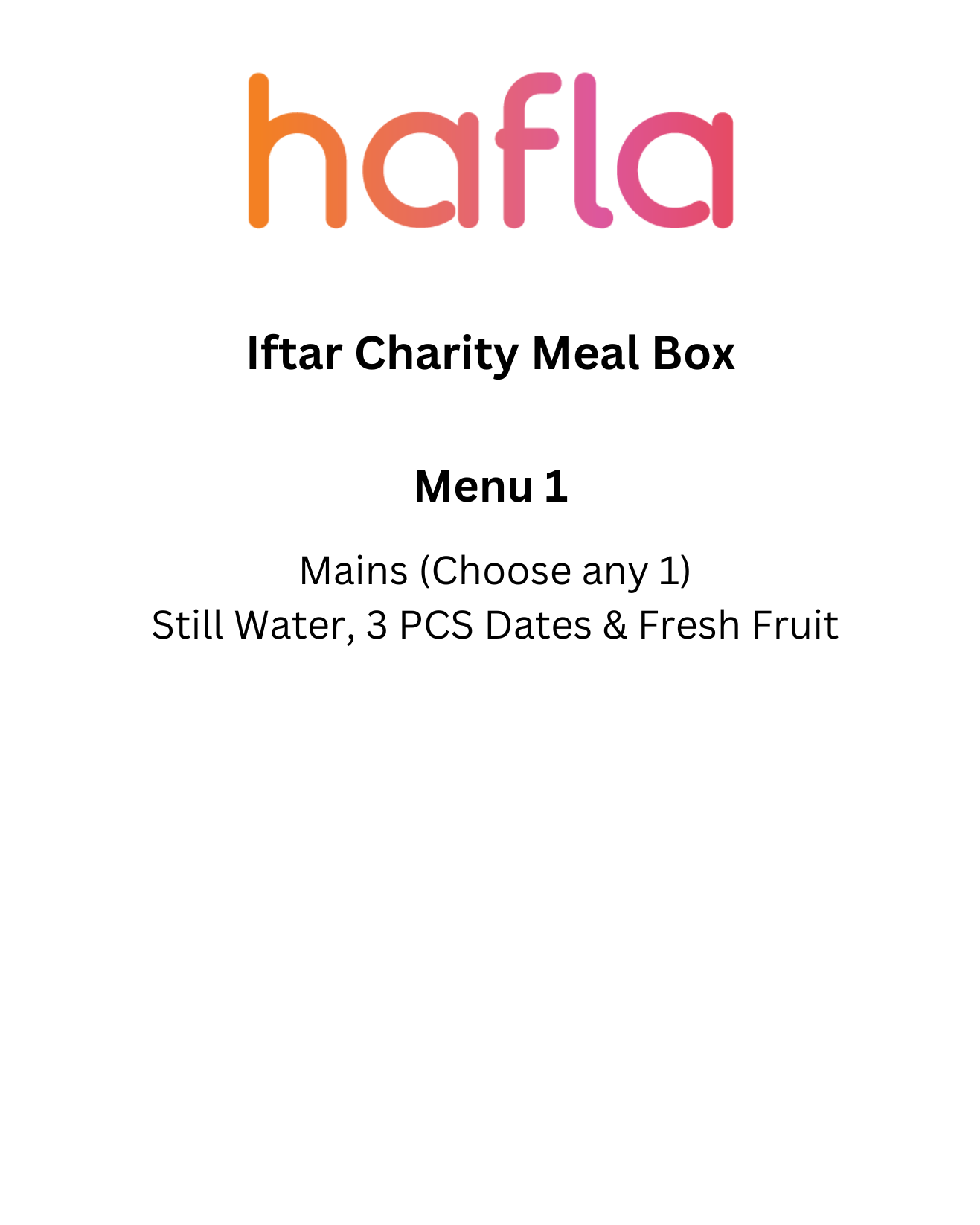 Iftar Charity Meal Box