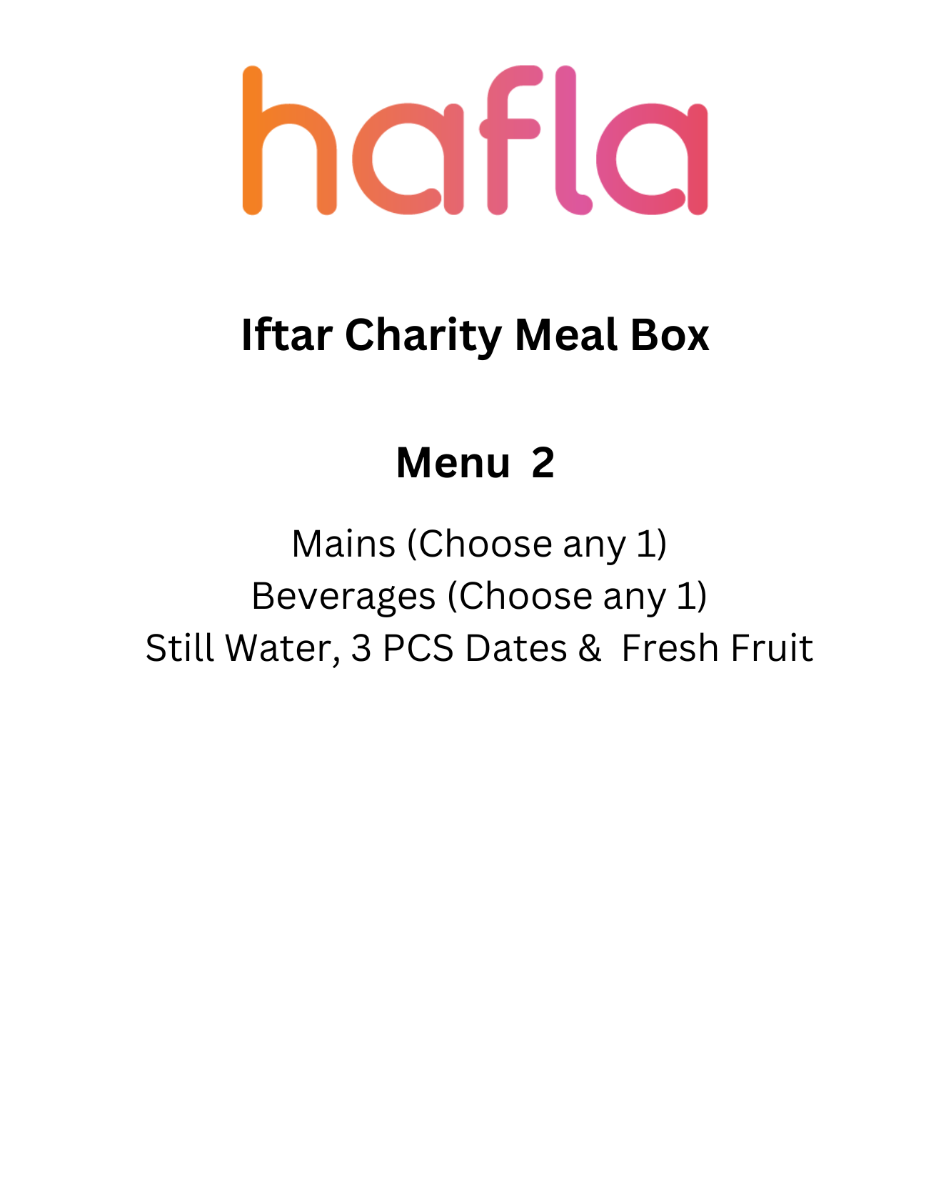 Iftar Charity Meal Box