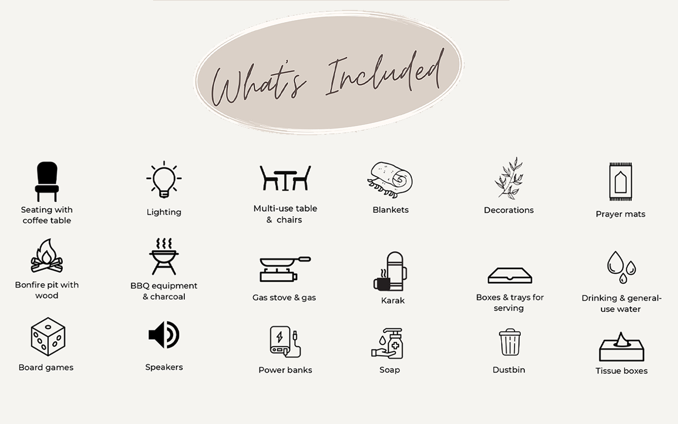 The Classic Glamp Seating Setup