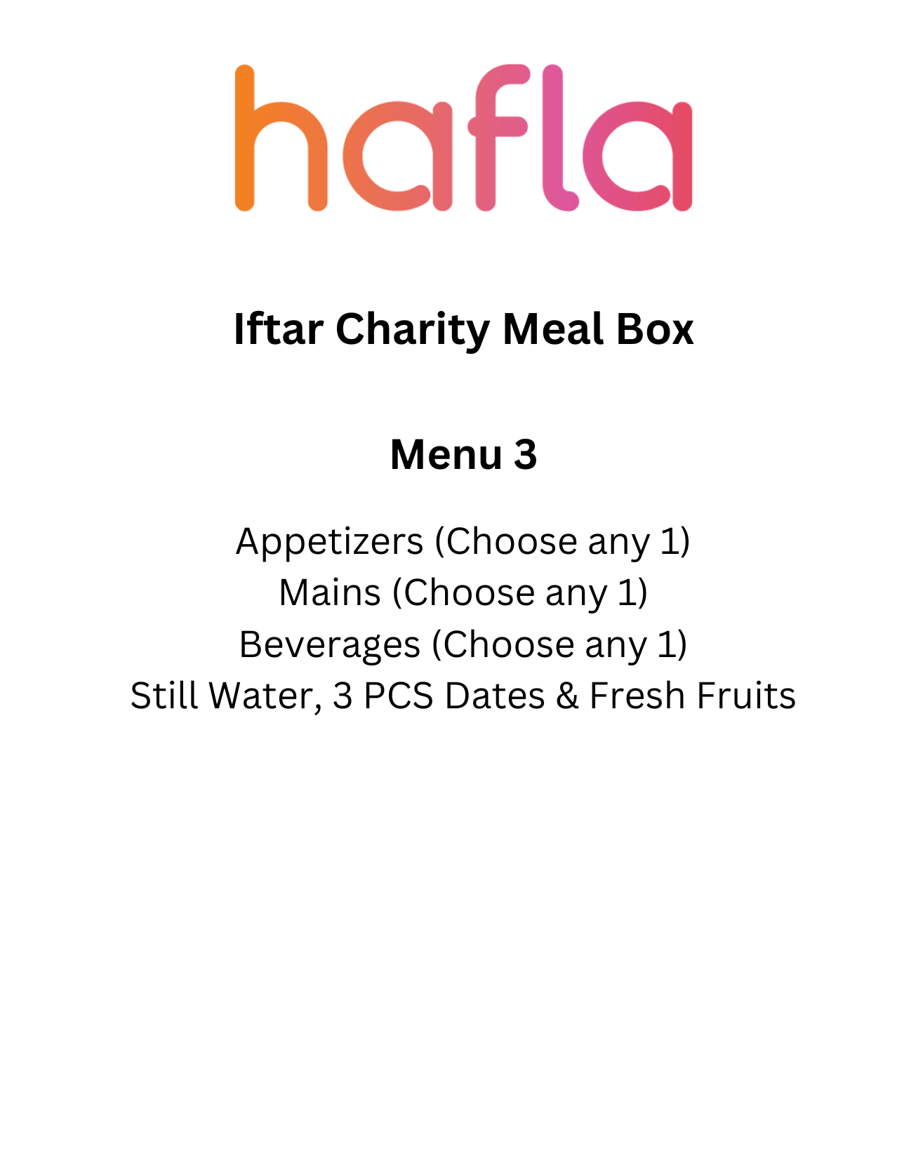 Iftar Charity Meal Box
