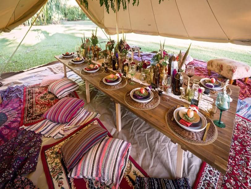 Iftar Dining Low Seating Setup for 8