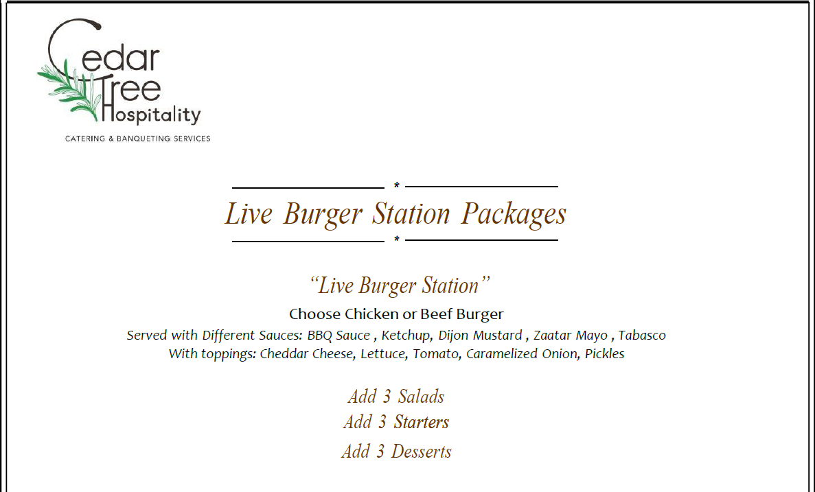 Live Burger Station by Cedar Tree Hospitality (Old)