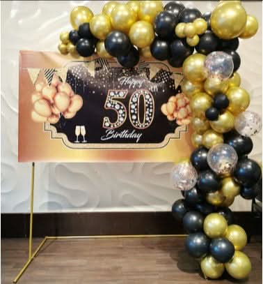 Golden 50th Birthday Decor Dubai
