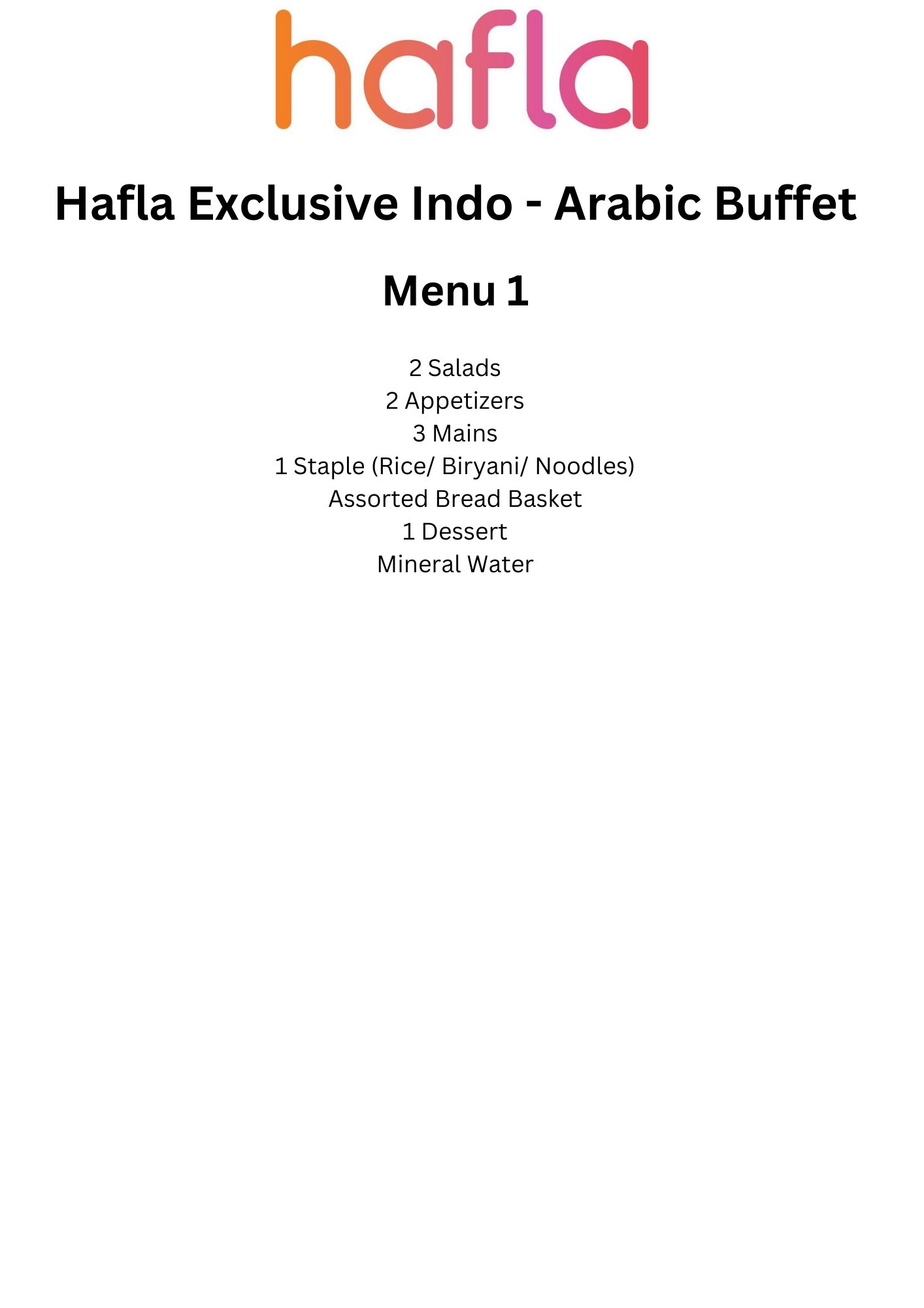 Hafla Exclusive Indo - Arabic Buffet
