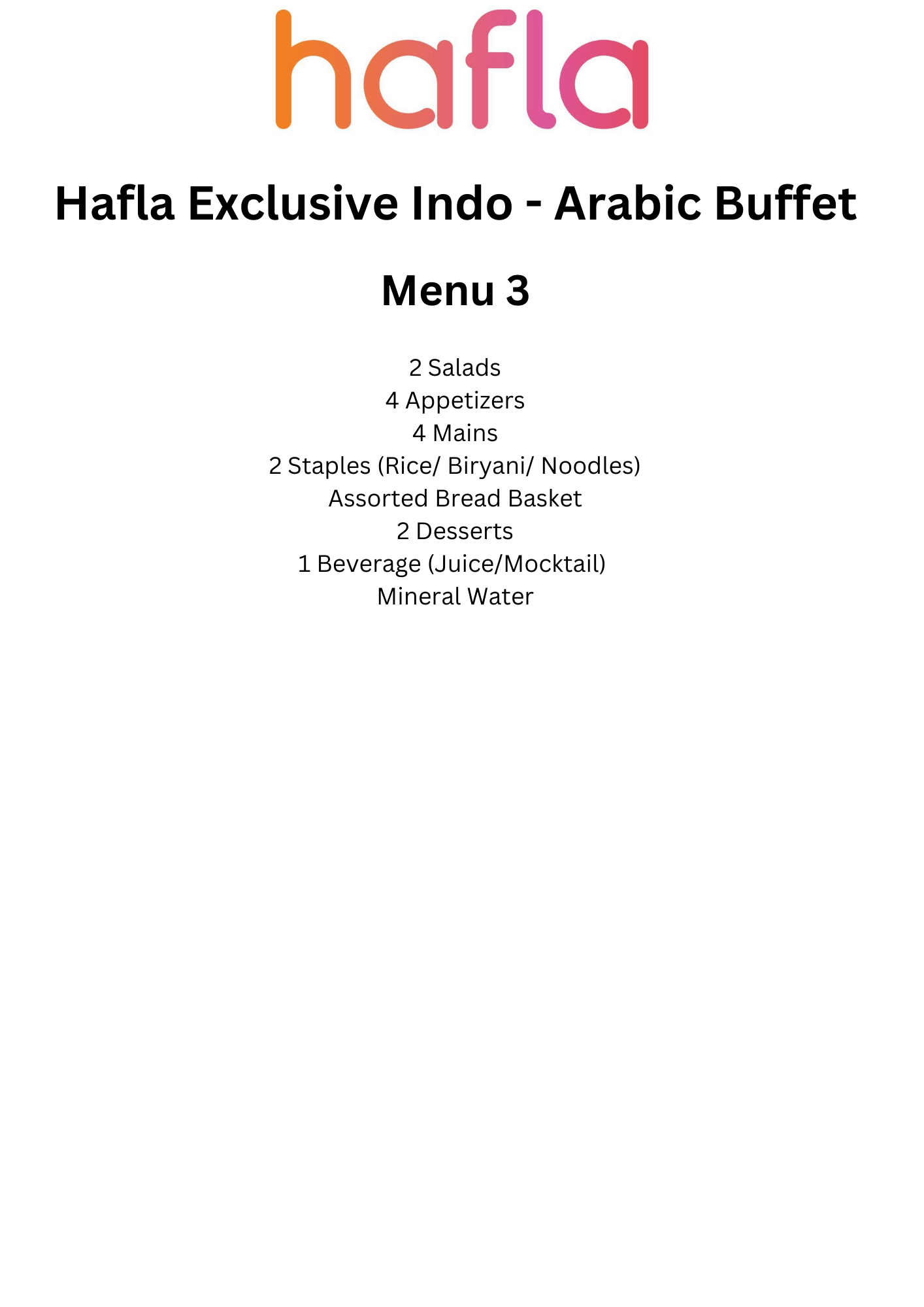 Hafla Exclusive Indo - Arabic Buffet