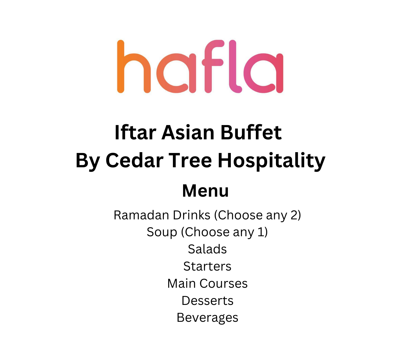 Iftar Buffet By Cedar Tree Hospitality