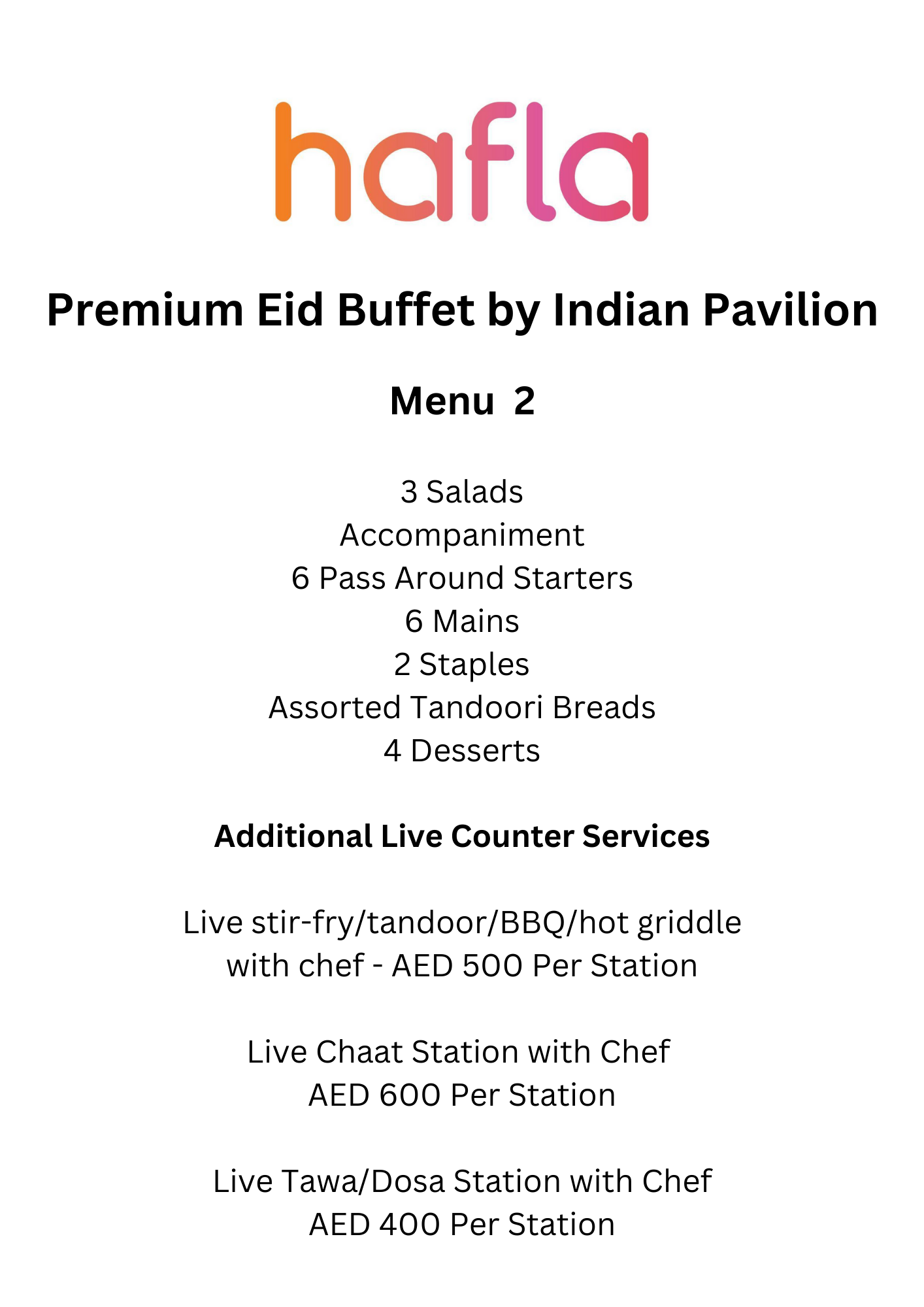 Premium Eid Buffet by Indian Pavilion