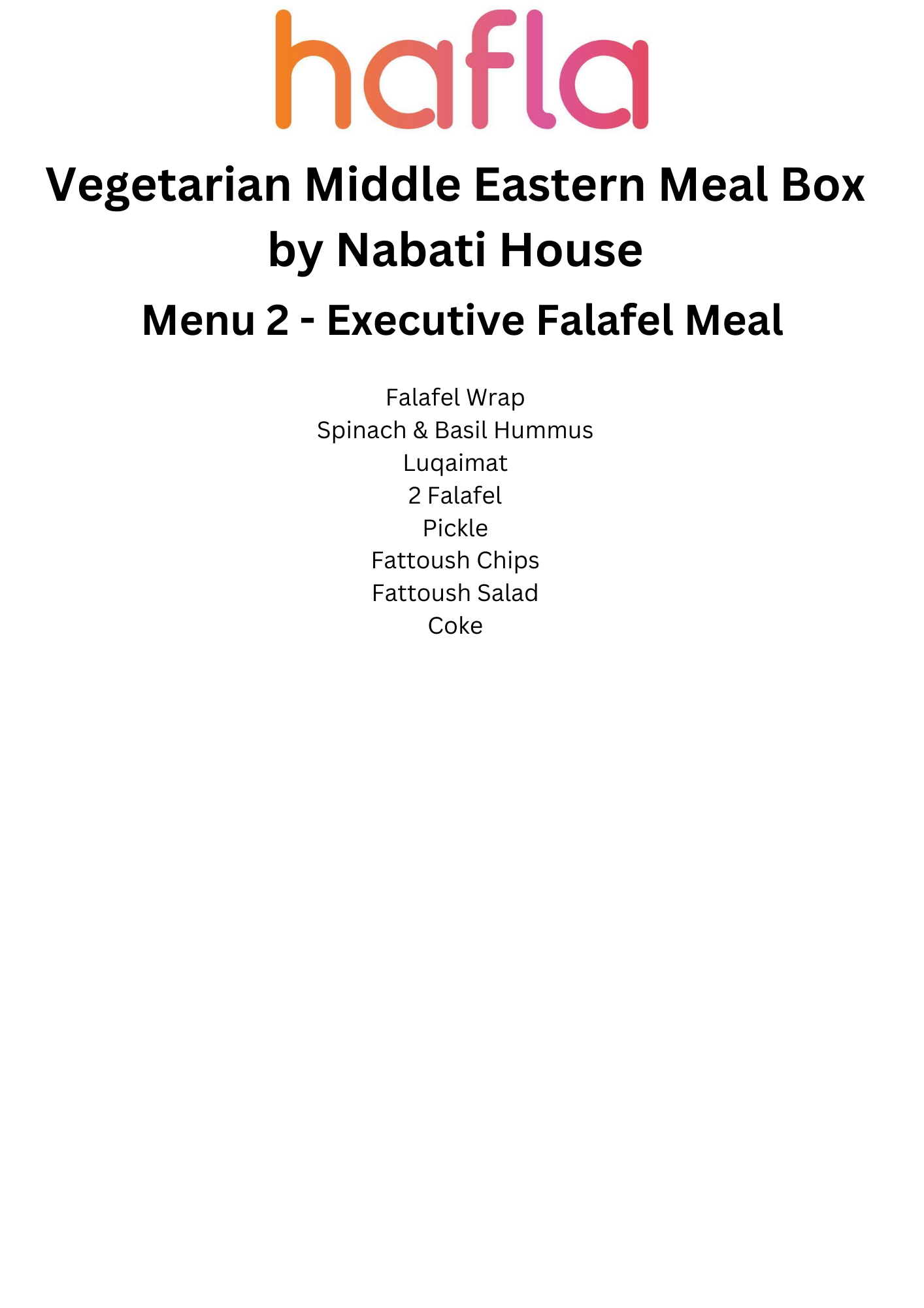 Vegetarian Middle Eastern Meal Box by Nabati House