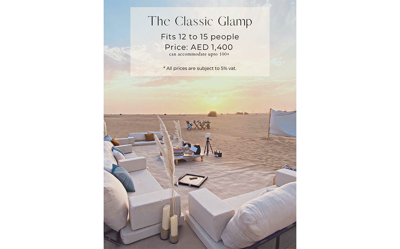 The Classic Glamp Seating Setup