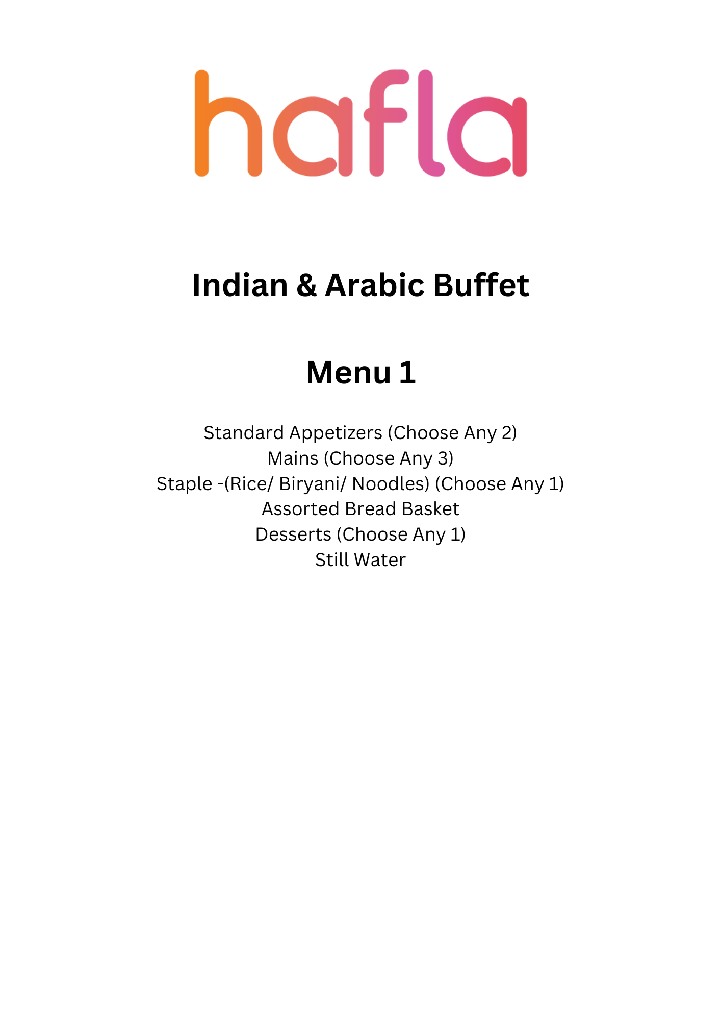 Hafla Exclusive Indian and Arabic Buffet