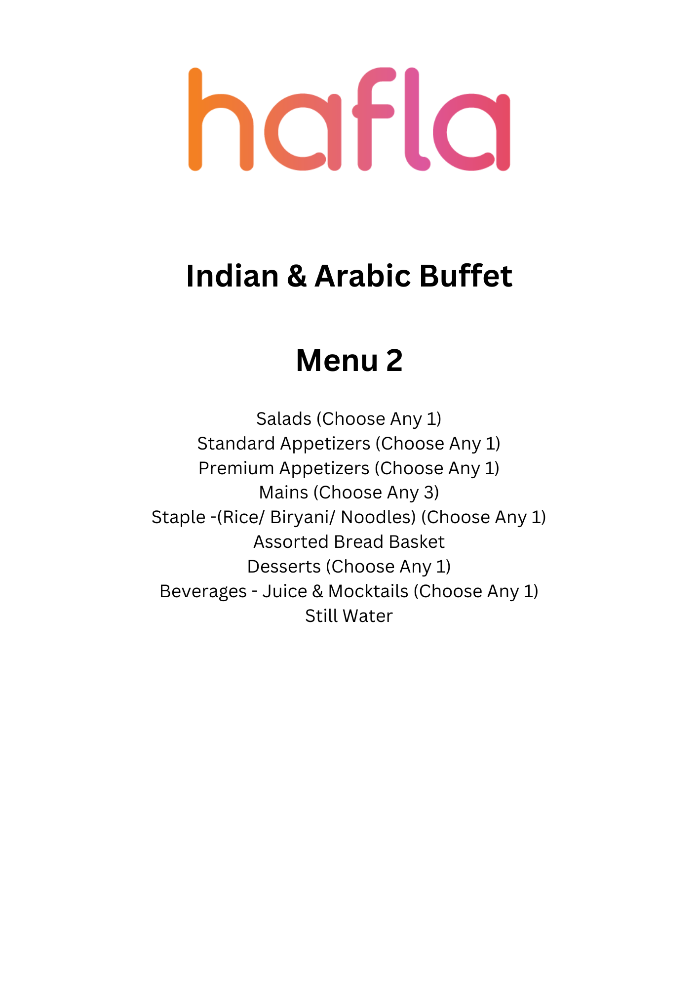 Hafla Exclusive Indian and Arabic Buffet