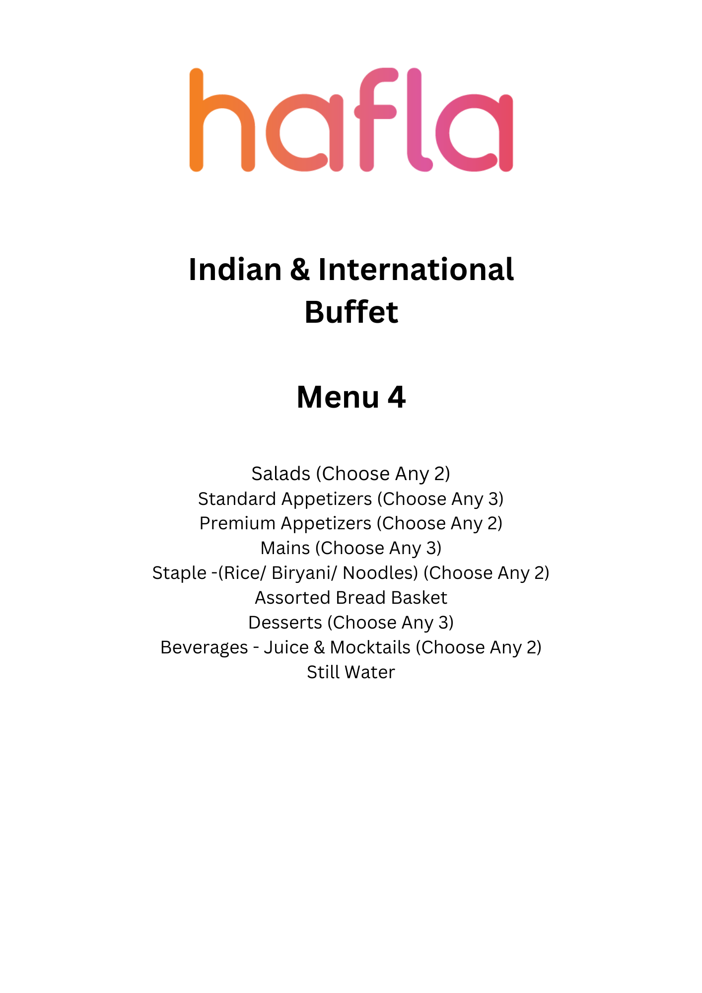 Hafla Exclusive Indian and International Buffet
