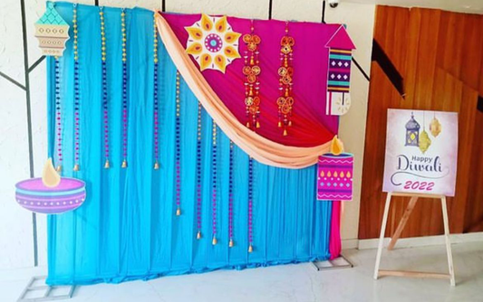 Diwali Blue Floral Decor