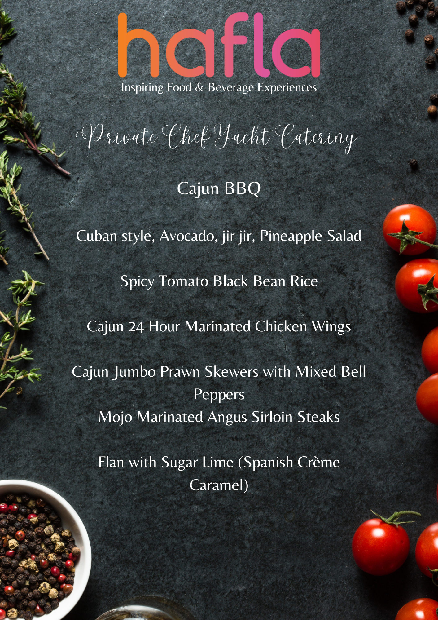 Private Chef Yacht Catering by CBC - Family Style