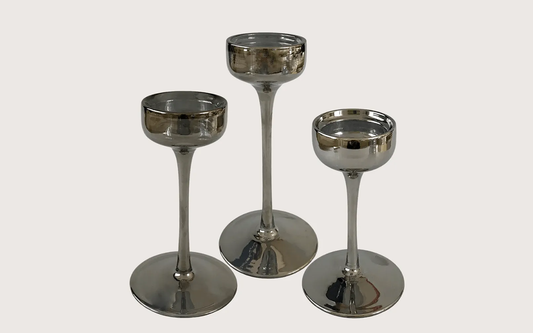 Candlestick Bella Grey - Set of 3