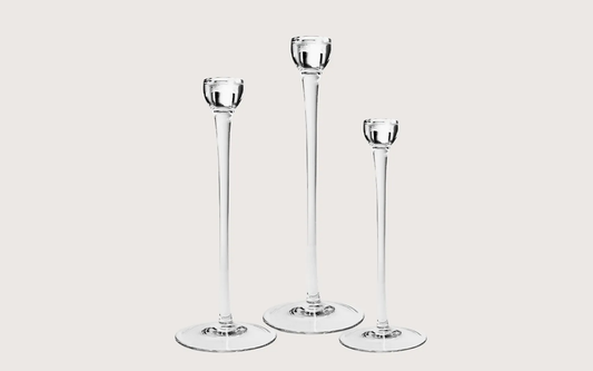 Candlestick Kendall Clear - Set of 3