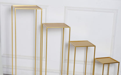 Gold Decoration Plinths - 4 Piece