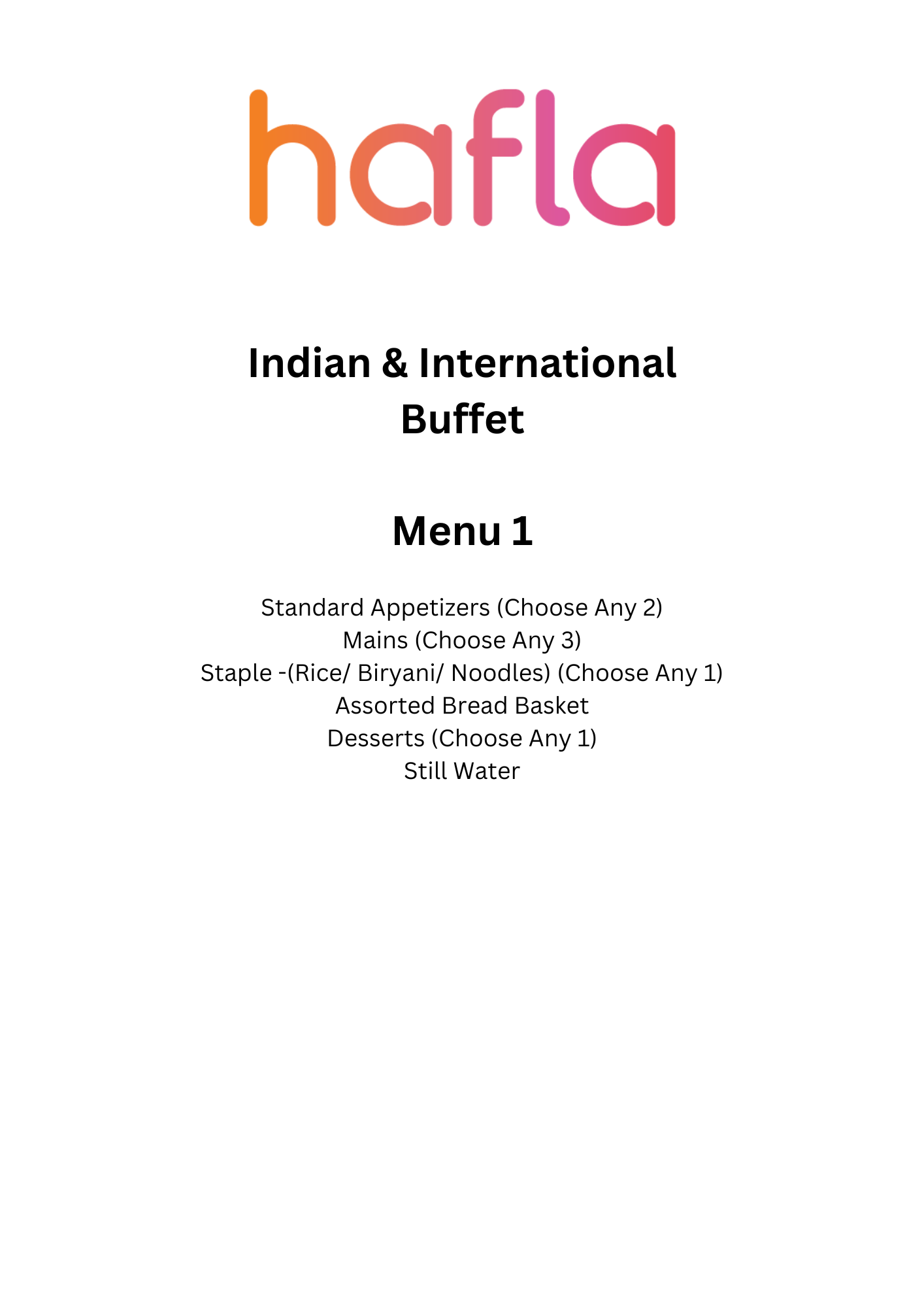 Hafla Exclusive Indian and International Buffet