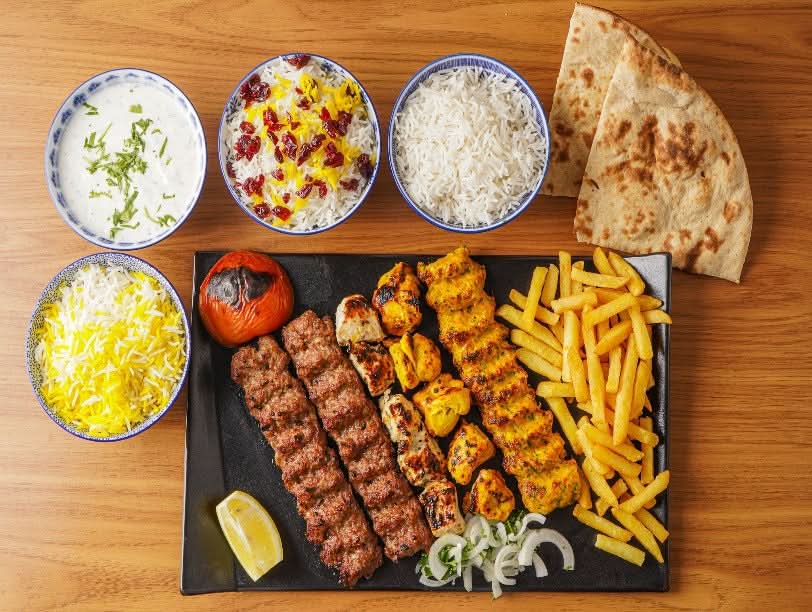 Mixed Rice Kebab Mix Kebab Platter by Koobideh Fusion - Hafla