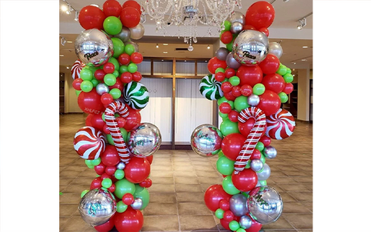 Christmas Balloon Pillars