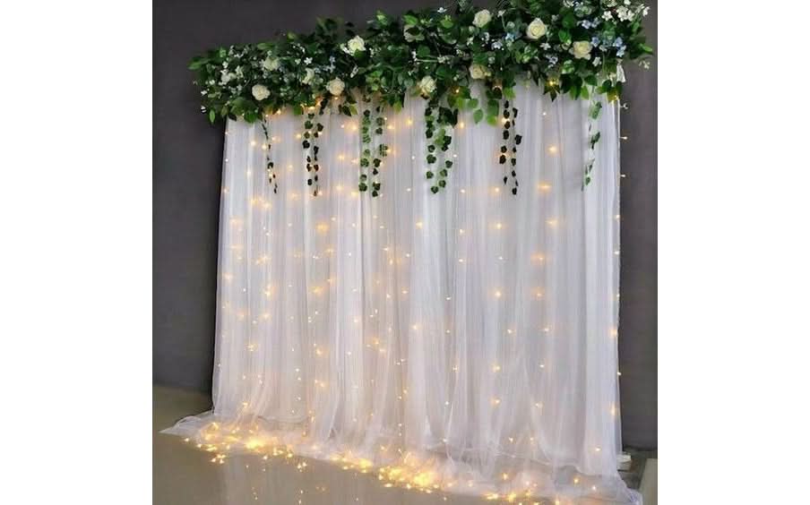 Contoh Led Backdrop Fabric Backdrop with LED Lights - Hafla