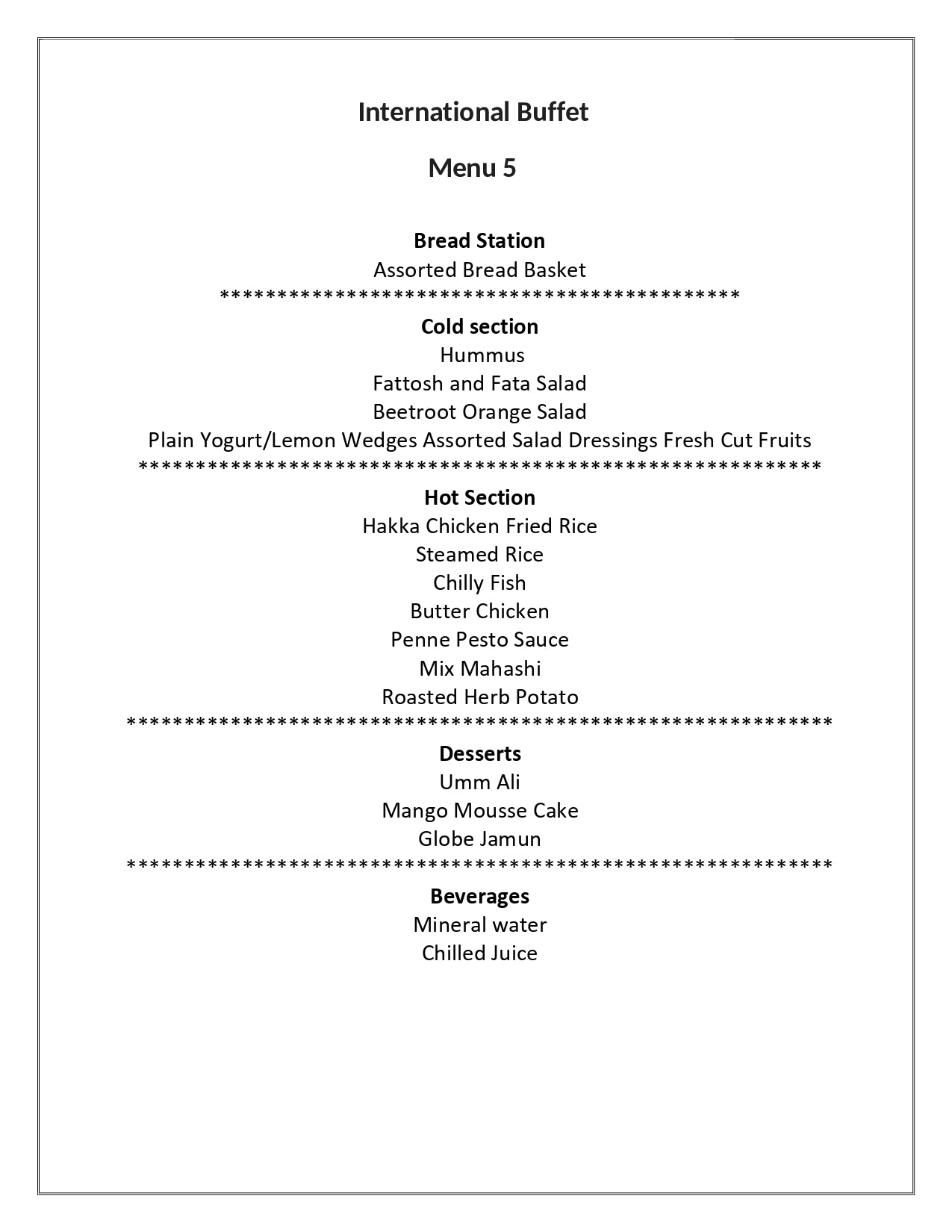 International Buffet by Keita Catering