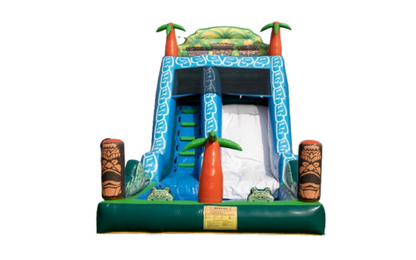 Tropical Water Bouncy Castle with slide