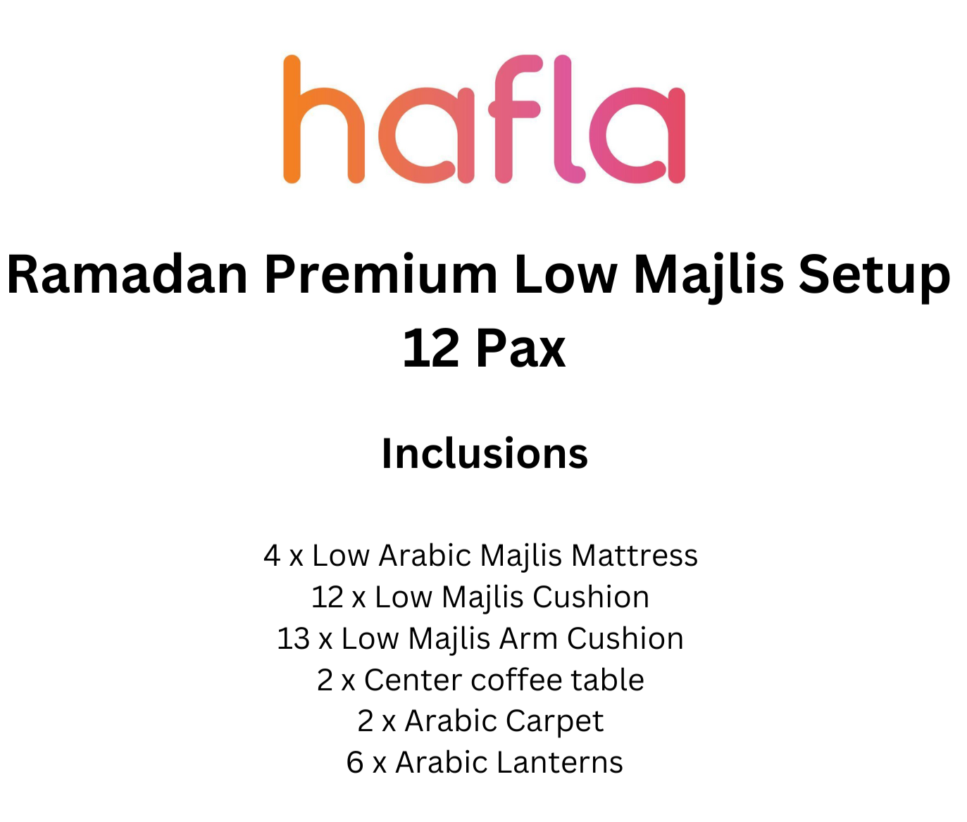 Ramadan Premium Low Majlis Setup